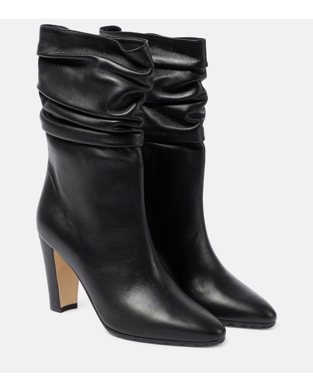 Manolo Blahnik Black Calasso Leather Ankle Boots