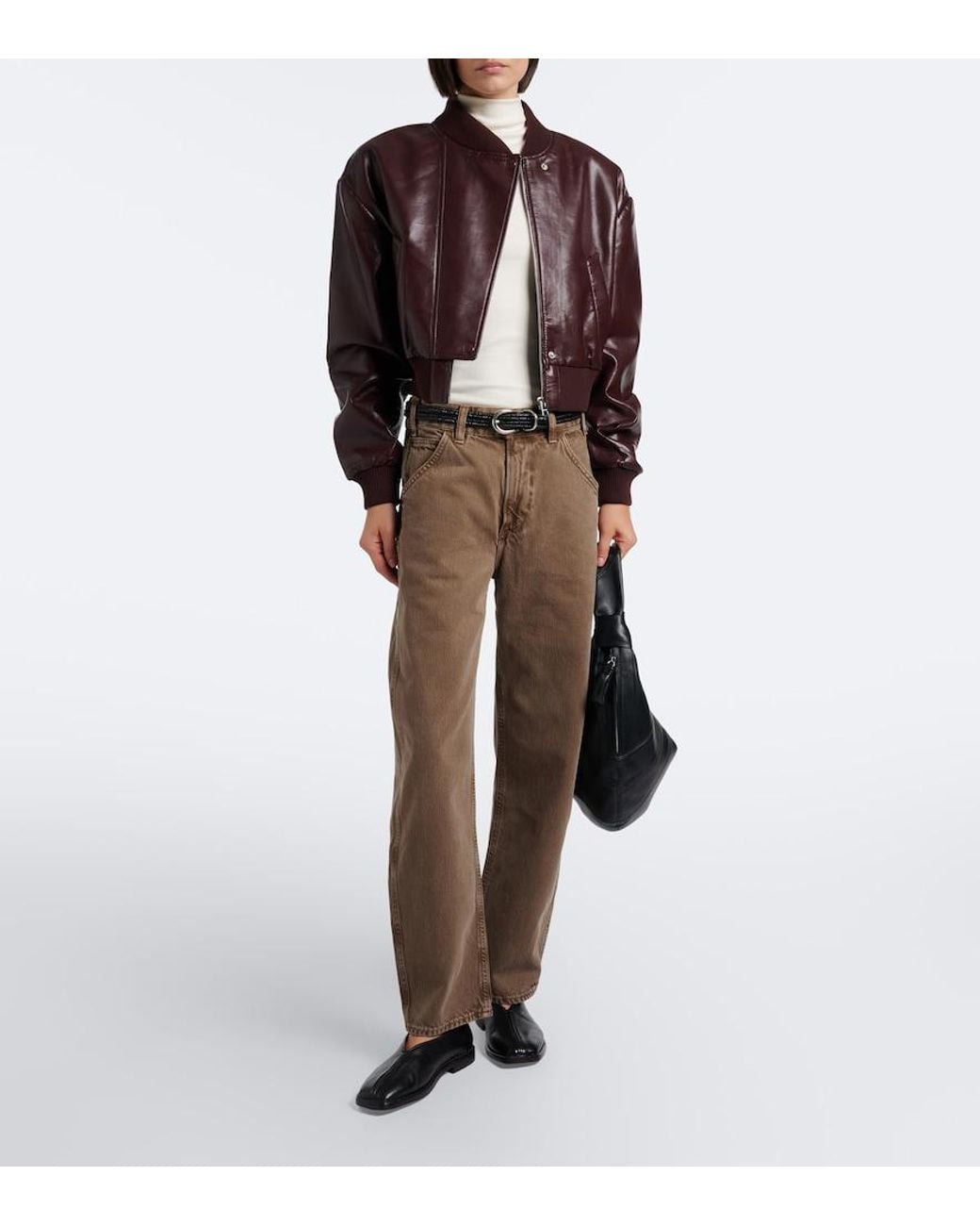 Citizens of Humanity Brown Camille Leather-Blend Jacket