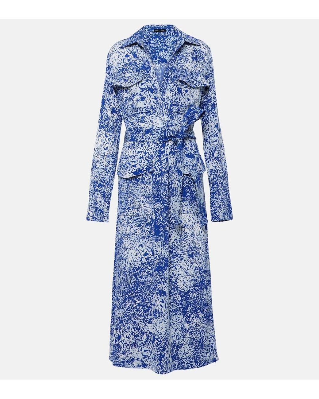 Proenza Schouler Blue Vanessa Printed Shirt Dress