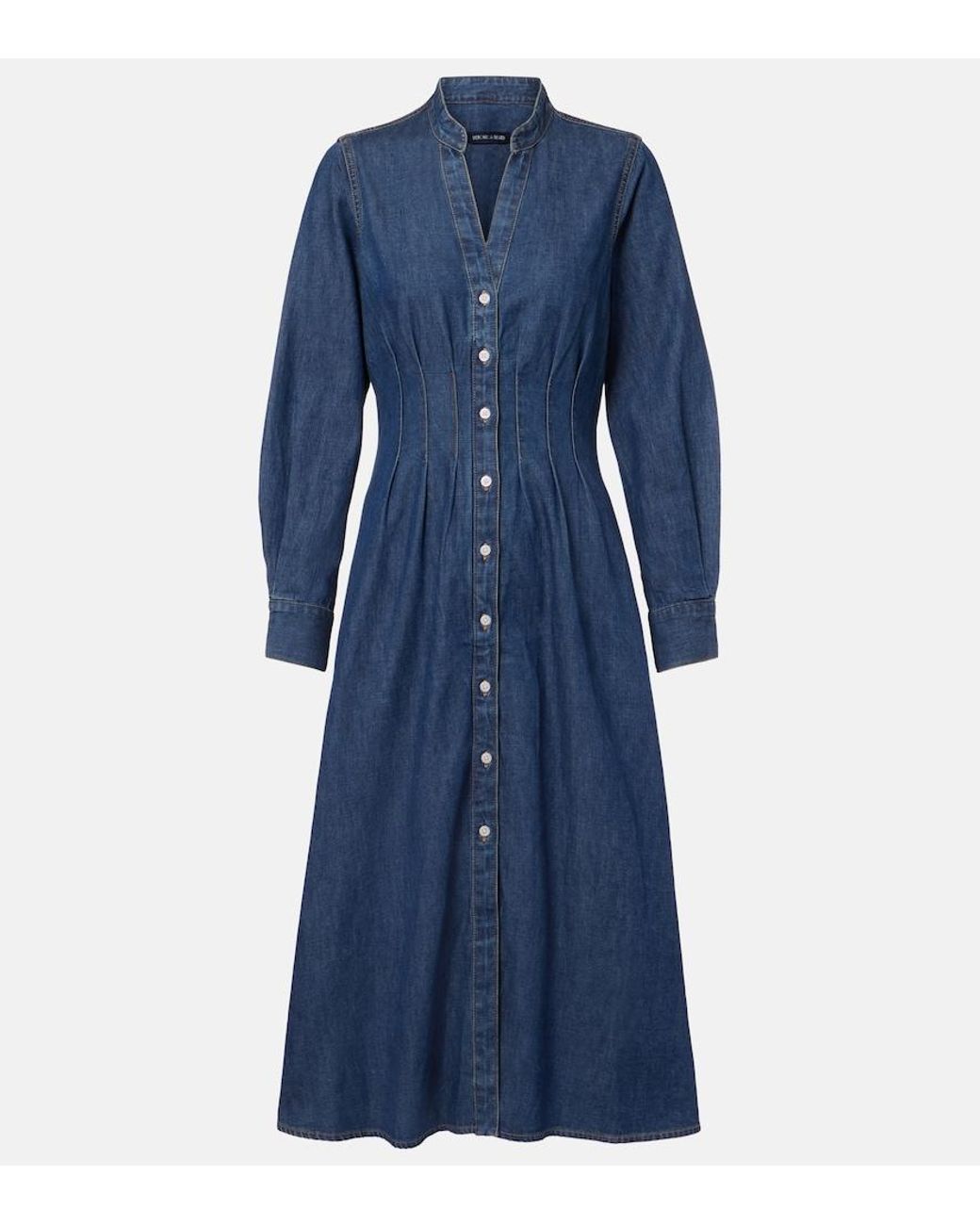 Veronica Beard Blue Arcadia Denim Shirt Dress
