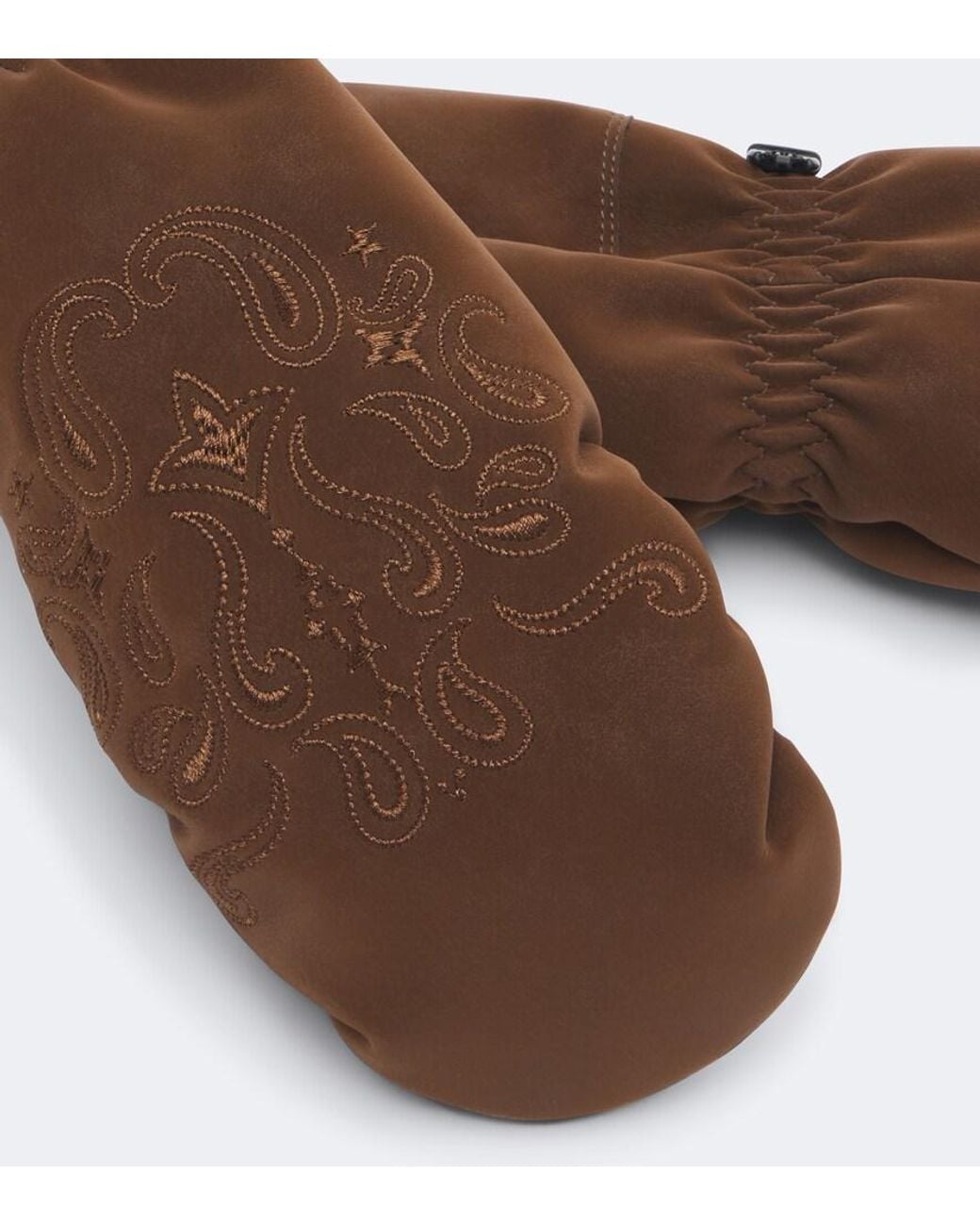 Goldbergh Brown Dai Embroidered Mittens