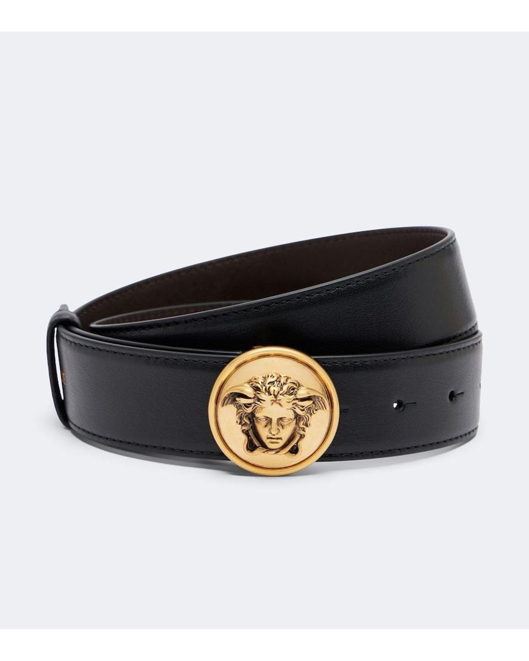 Versace Black Medusa Leather Belt
