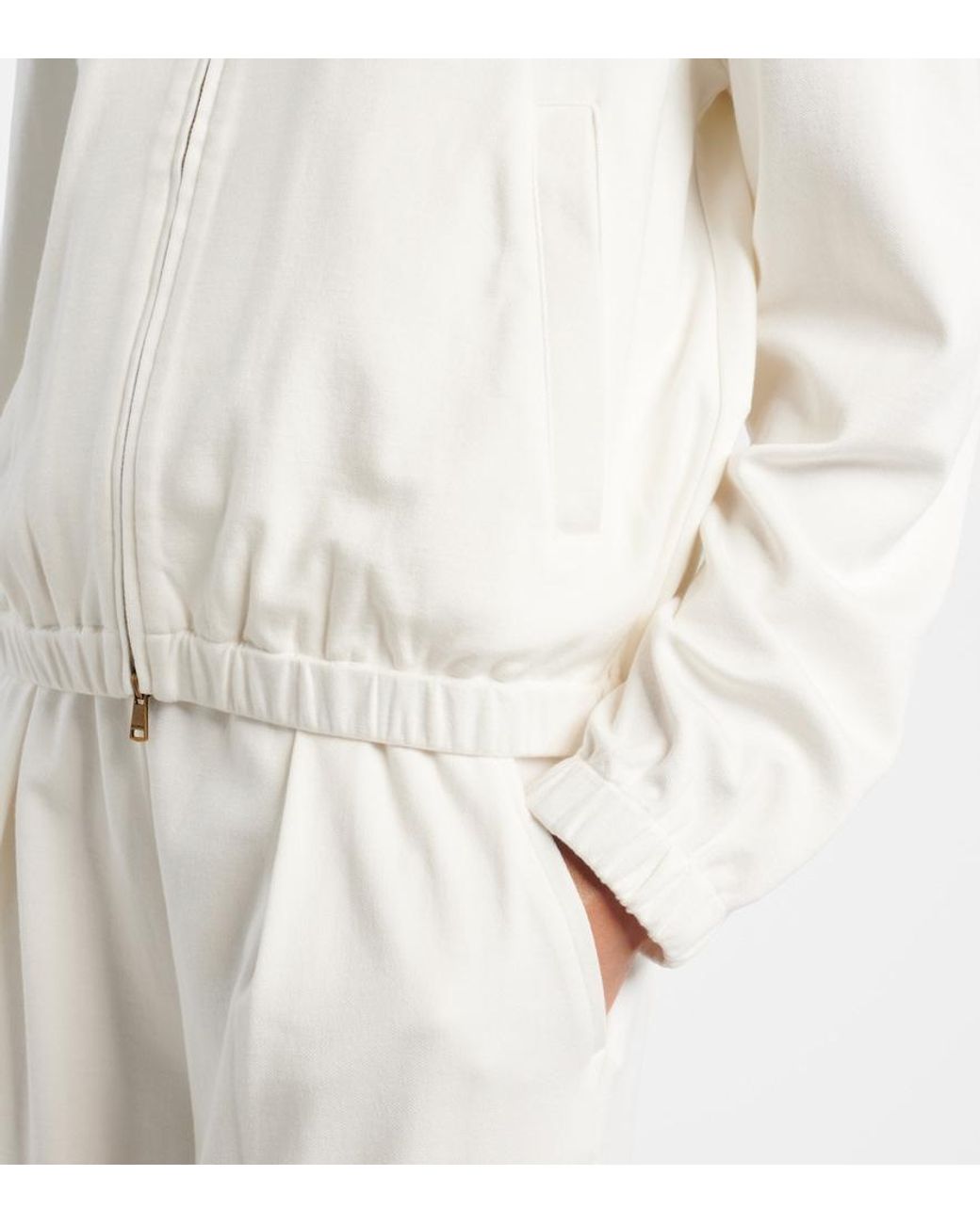 Max Mara White Cotton And Silk-Blend Sweatshirt