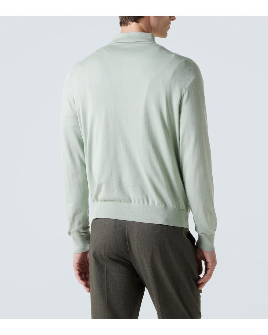Loro Piana Green Cotton Polo Shirt for men
