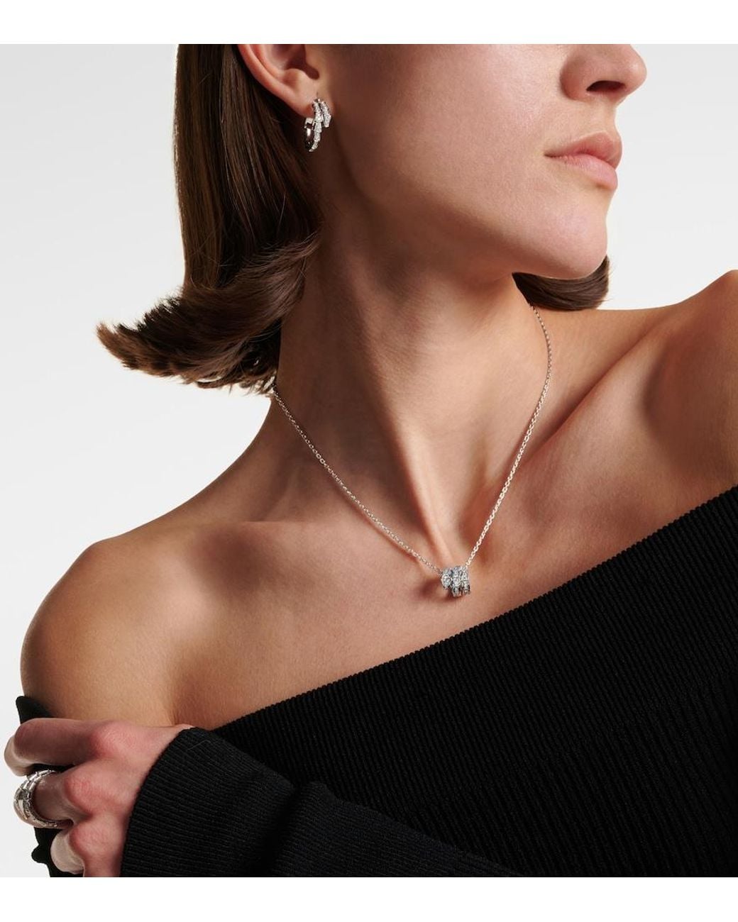 BVLGARI Blue Serpenti Viper 18Kt Pendant Necklace With Diamonds