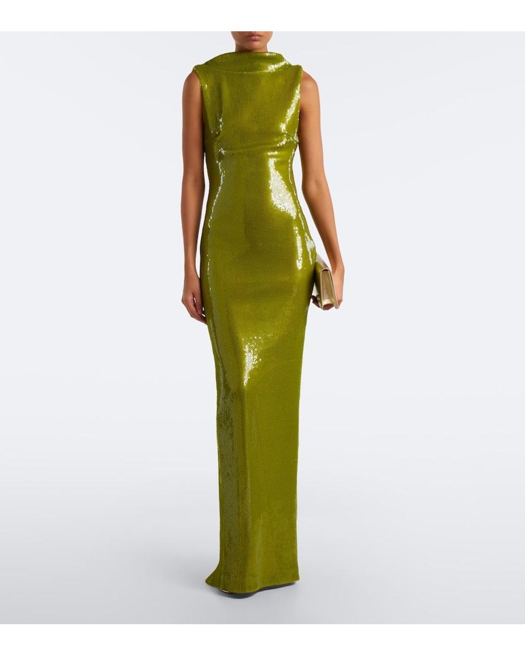 retroféte Green Liela Sequined Gown