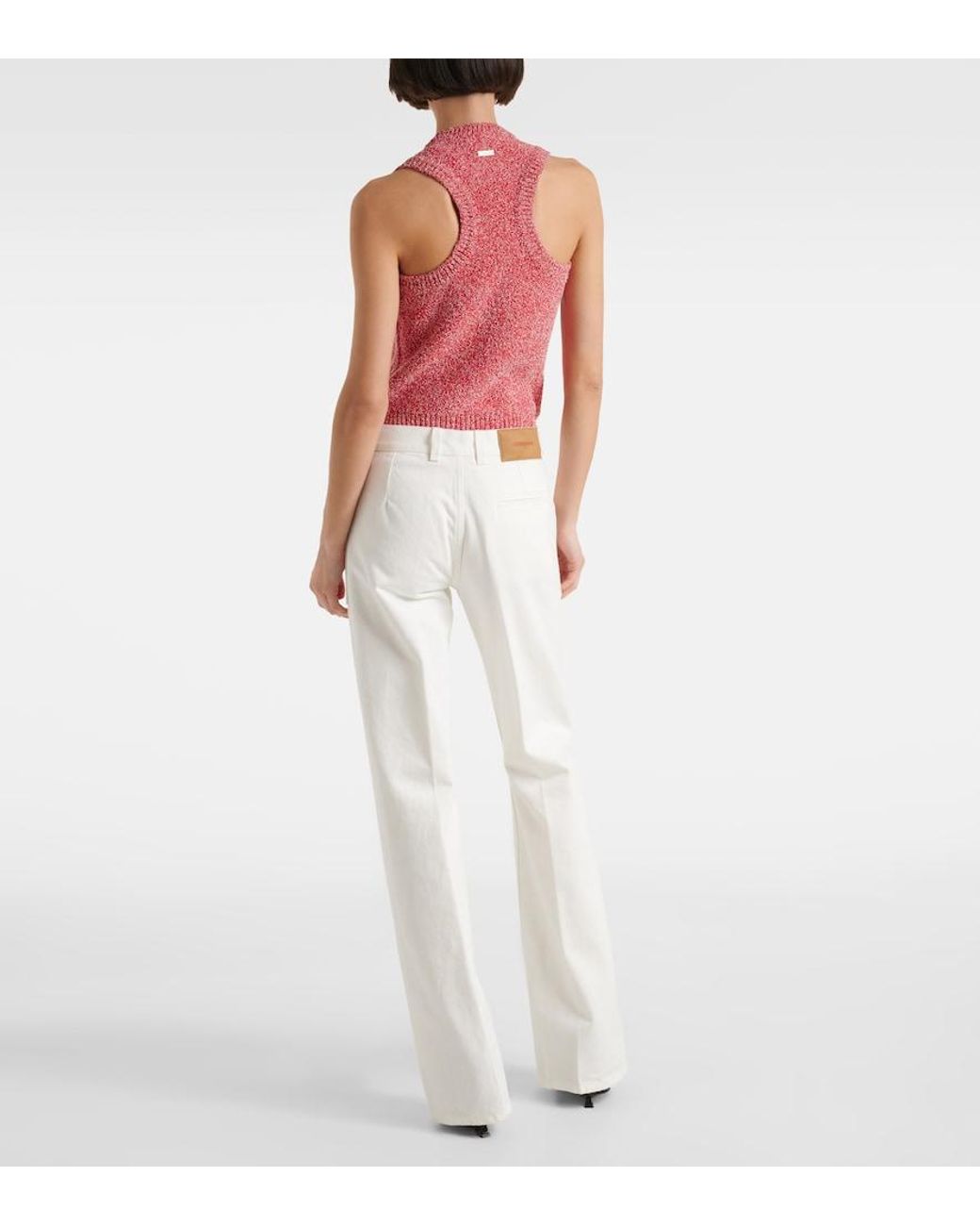 Ferragamo White Mid-Rise Straight Jeans