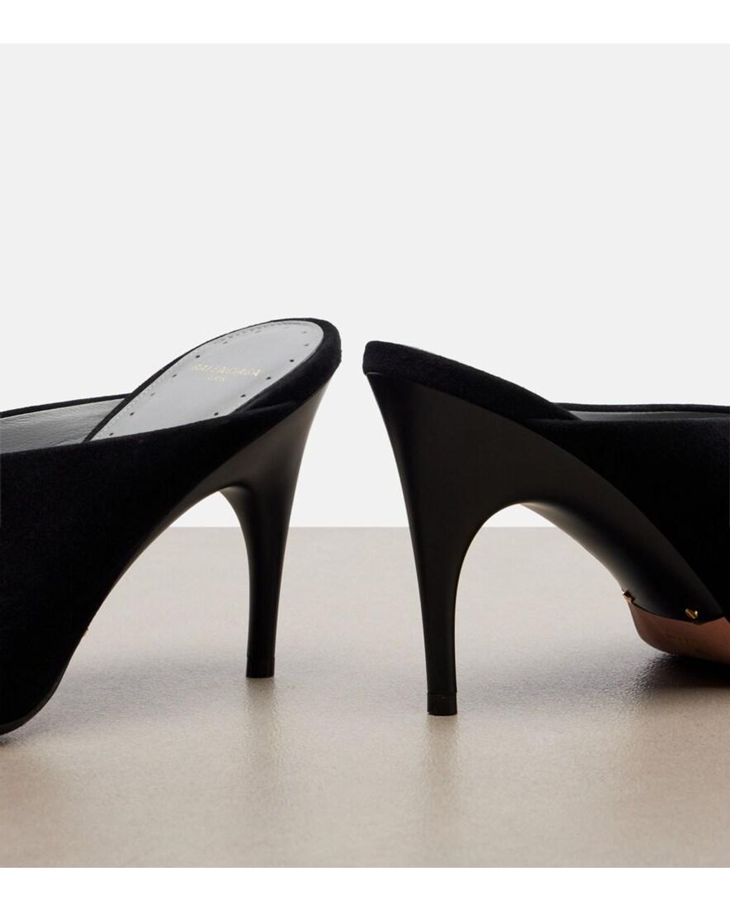 Balenciaga Black Duchesse Suede Mules