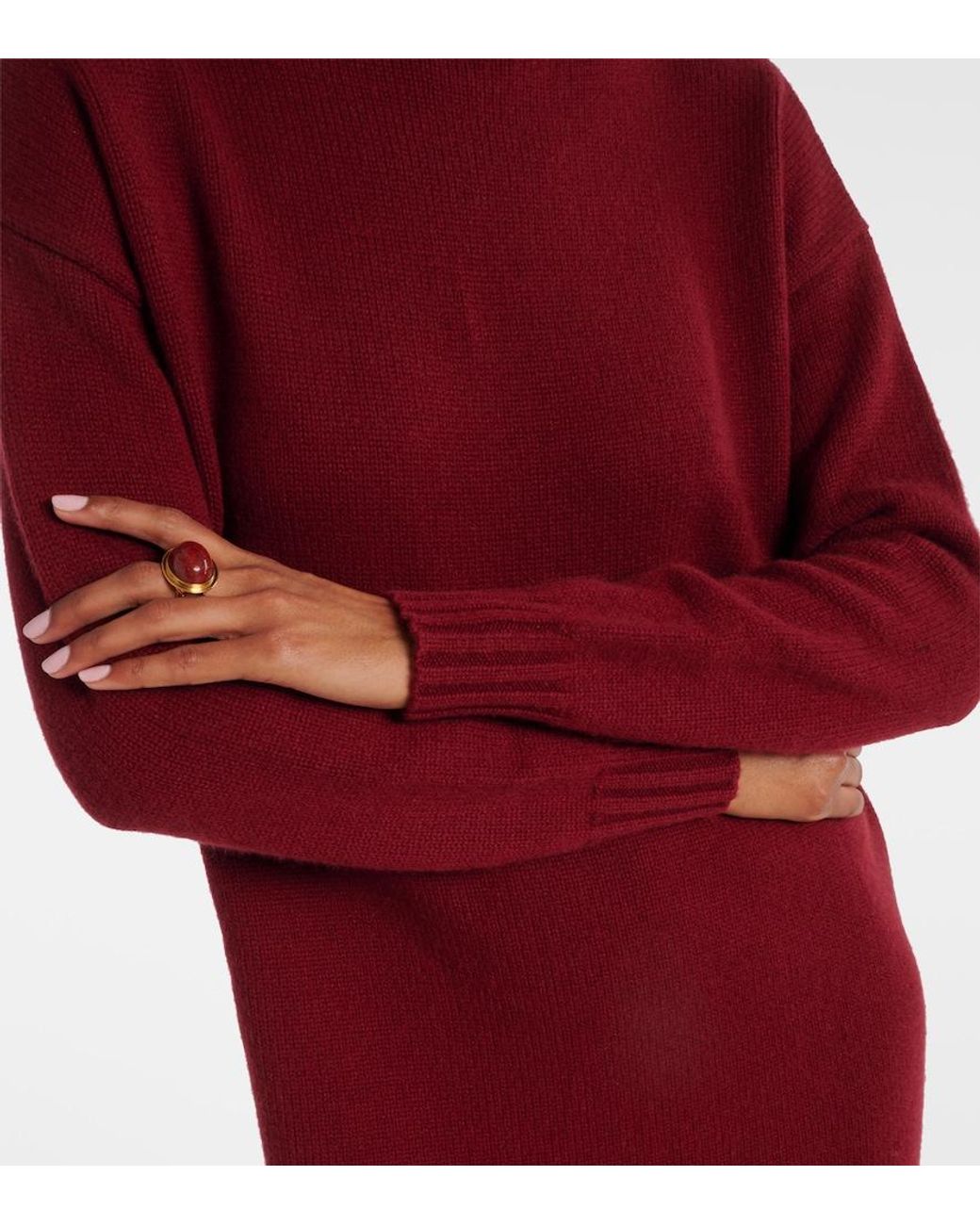 Max Mara Red Summer Cashmere Sweater Dress