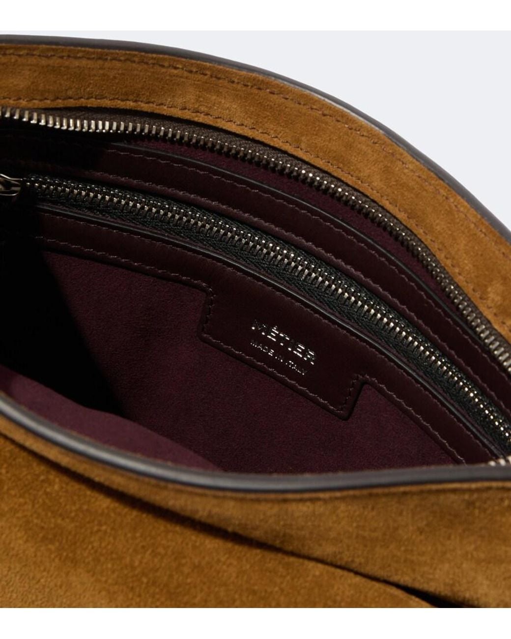 Metier Brown Slide Suede Messenger Bag for men