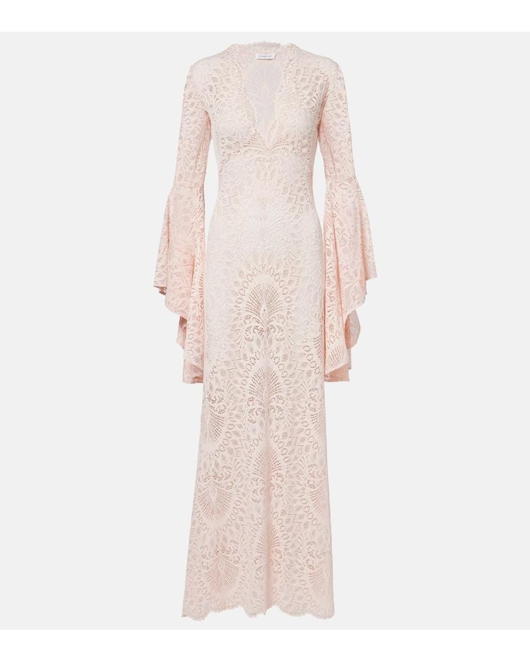 Alexandra Miro Pink Amara Lace Maxi Dress