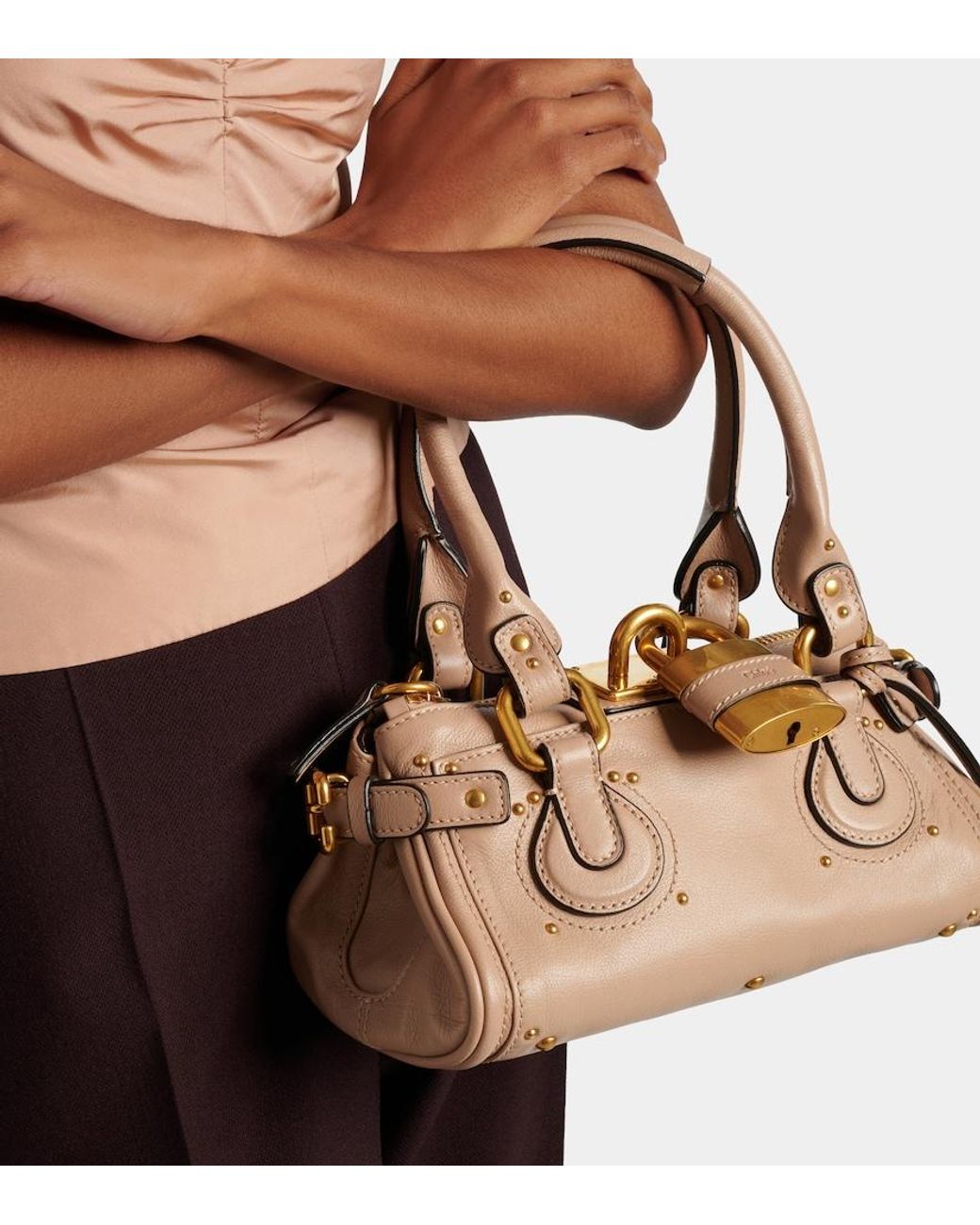 Chloé Natural Paddington Small Leather Shoulder Bag