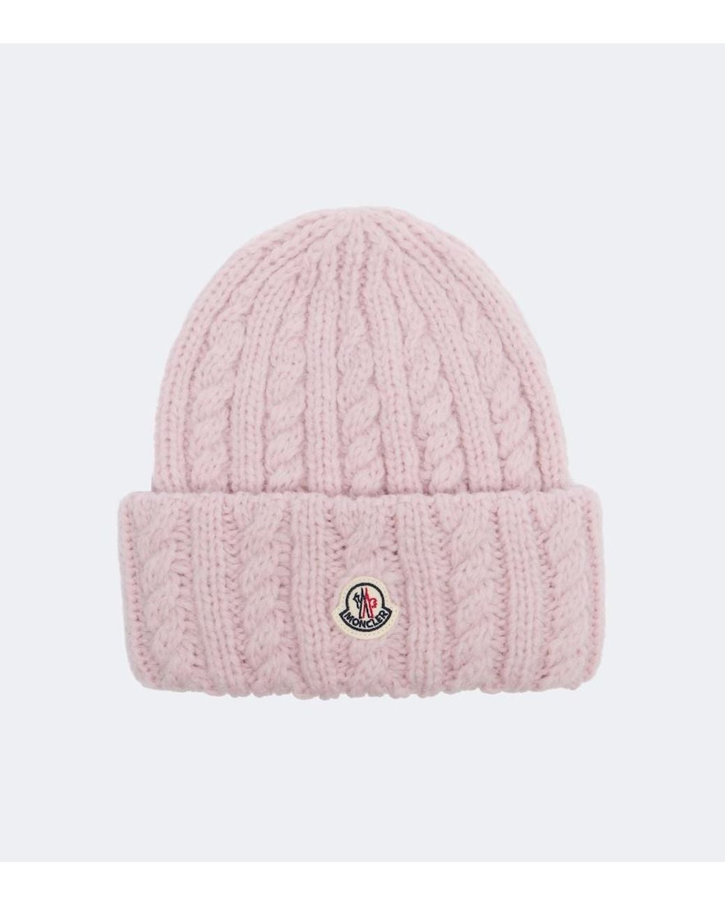 Moncler Pink Cable-Knit Alpaca And Wool-Blend Beanie