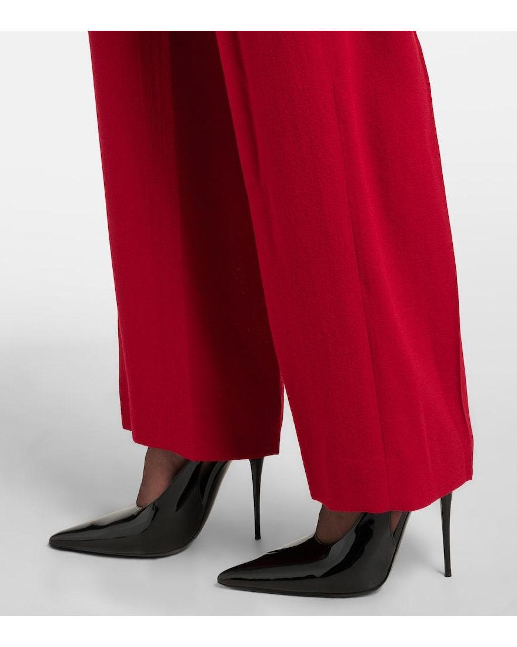 Blazé Milano Red Cool & Easy Wool Wide-Leg Pants