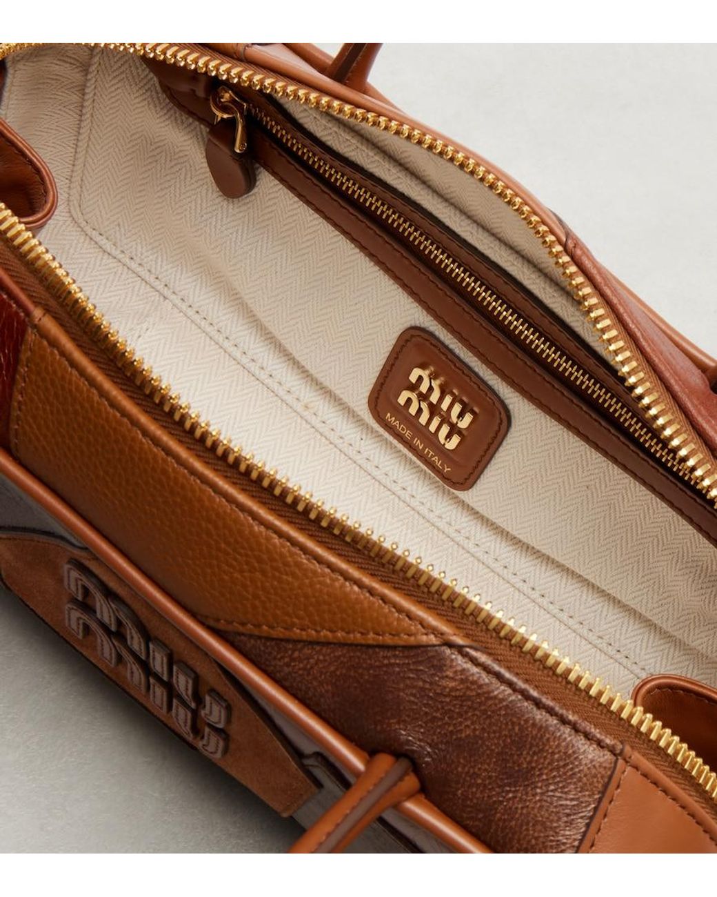 Miu Miu Brown Beau Small Leather Top-Handle Bag