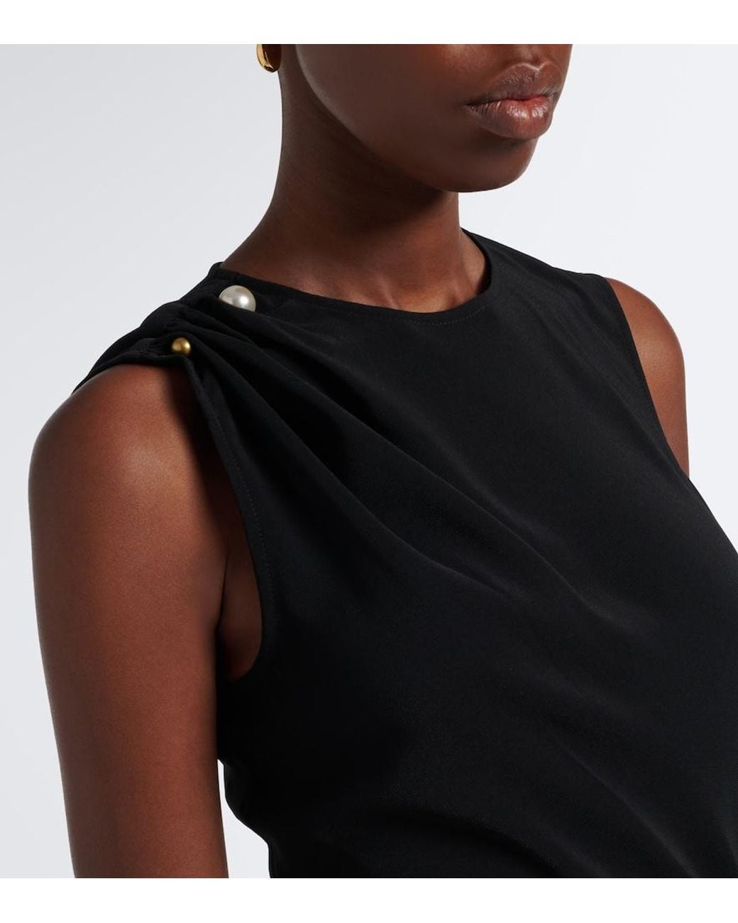 Veronica Beard Black Freja Embellished Midi Dress
