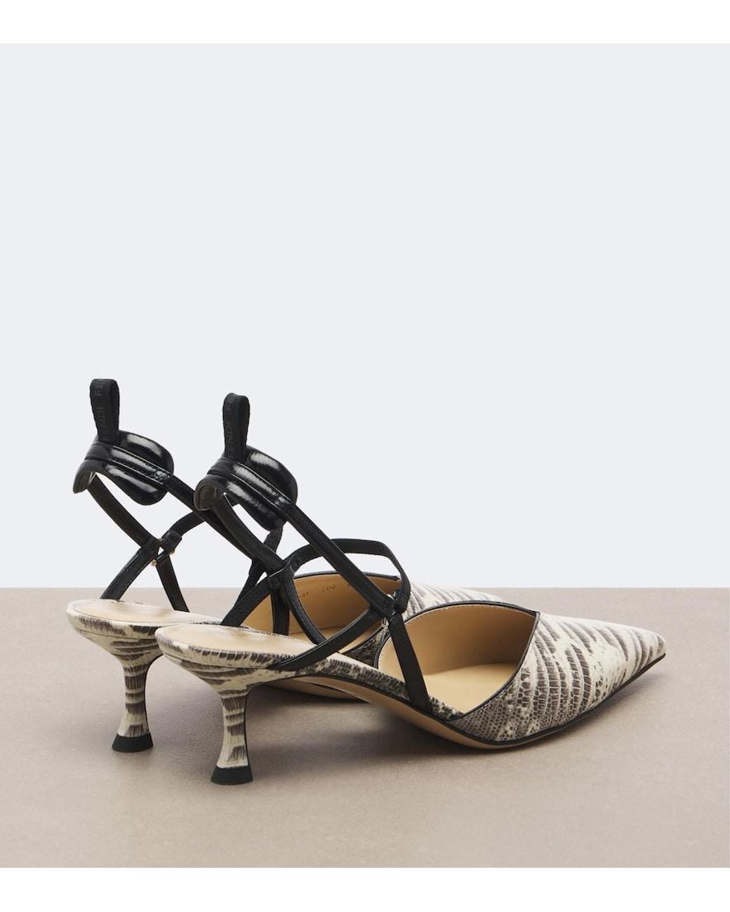 Fendi Metallic Colibri Snake-Effect Leather Slingback Pumps