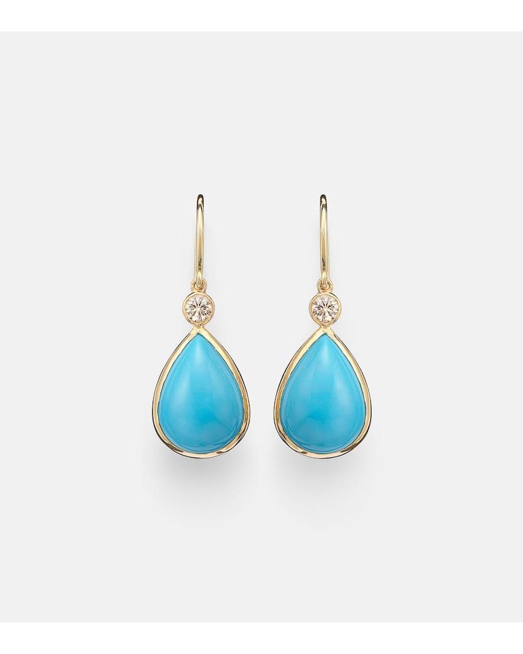 Ileana Makri Blue 14Kt Drop Earrings With And Diamonds