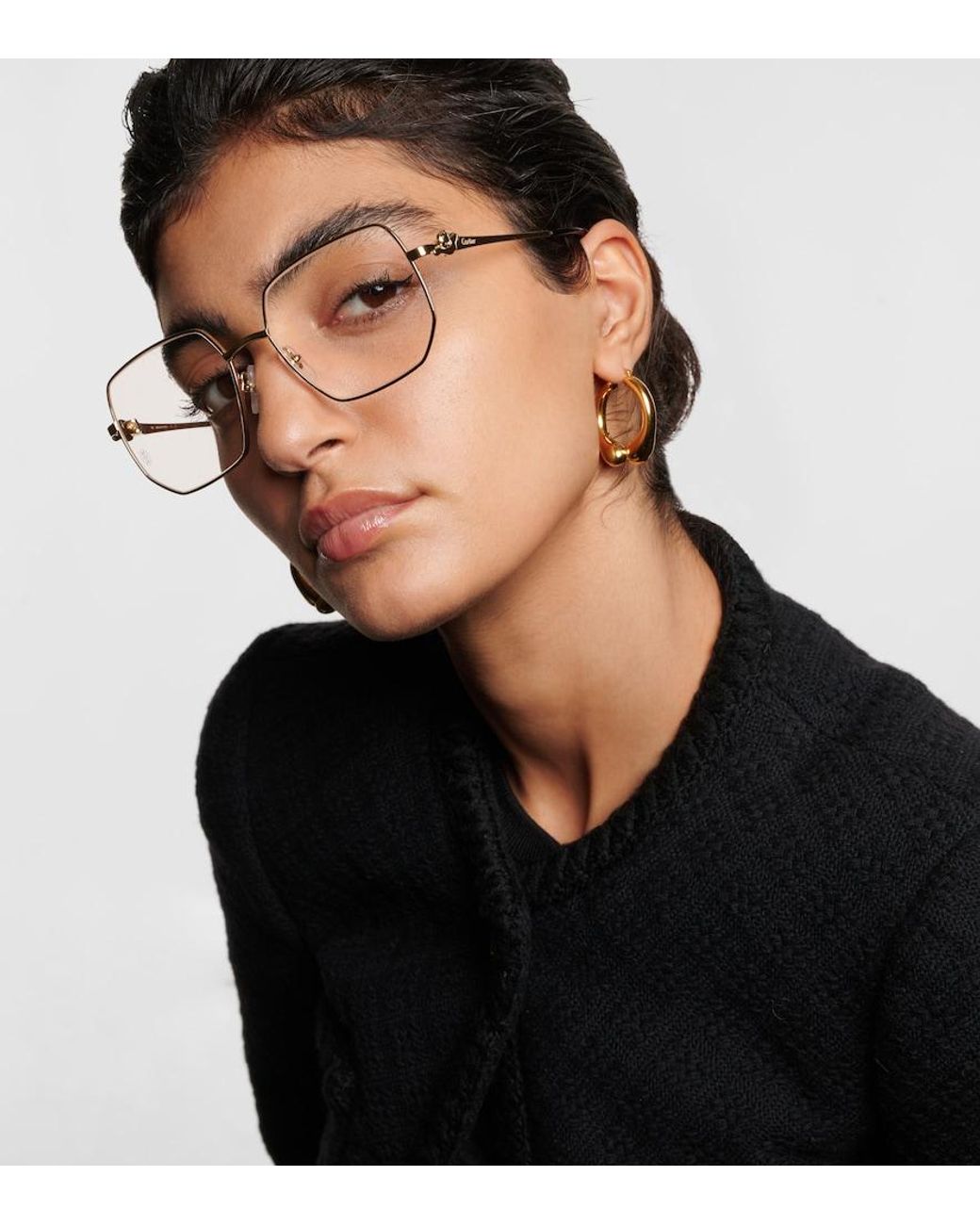 Cartier Metallic Eckige Brille Panthere De Cartier