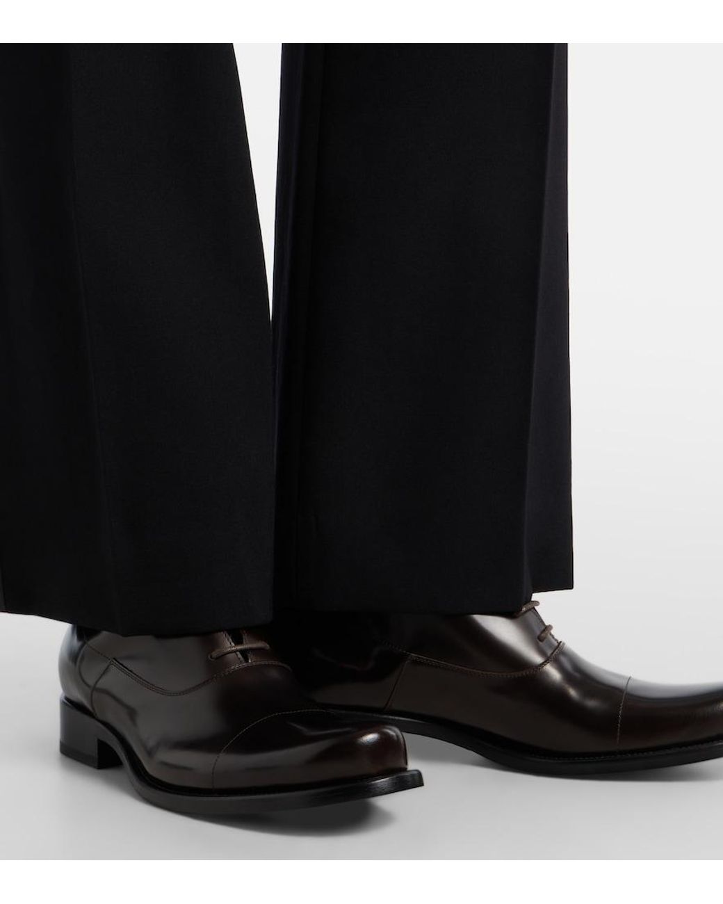 The Row Black Kai Leather Lace-Up Boots
