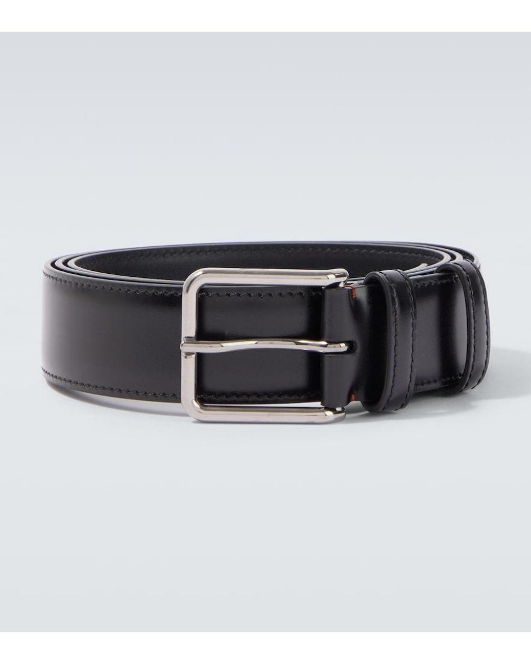 Loro Piana Black Mayfair Leather Belt for men