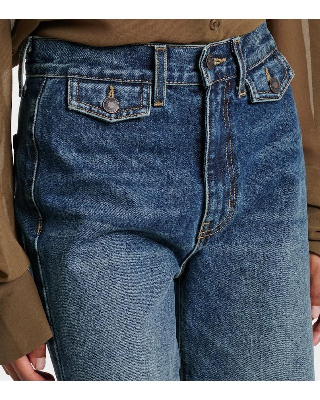 Nili Lotan Blue Edira Wide-Leg Jeans