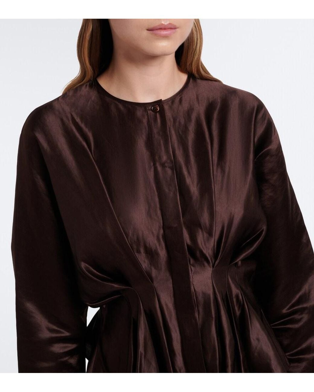Joseph Black Erin Pleated Linen And Silk Blouse