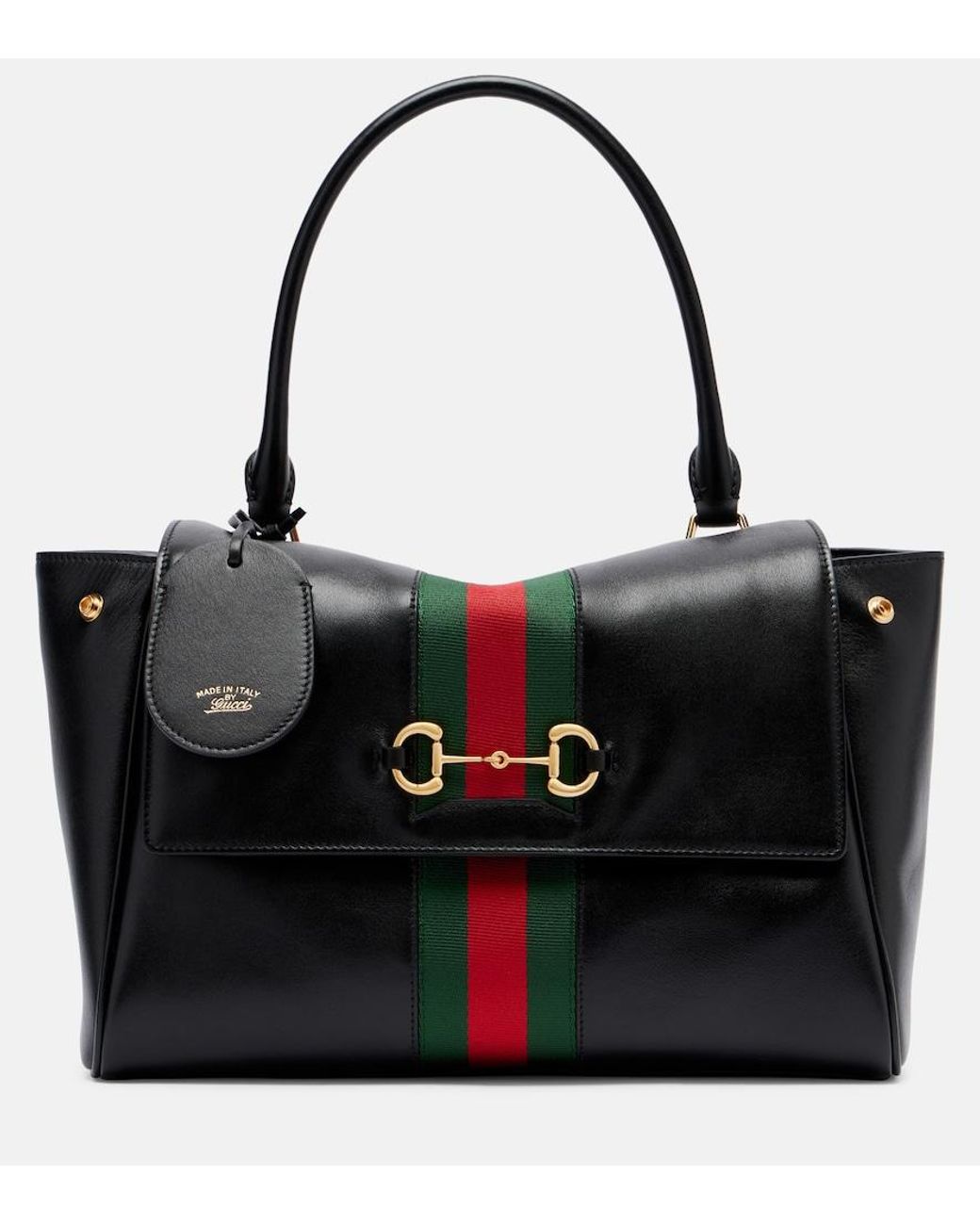 Gucci Black Paparazzo Medium Leather Tote Bag