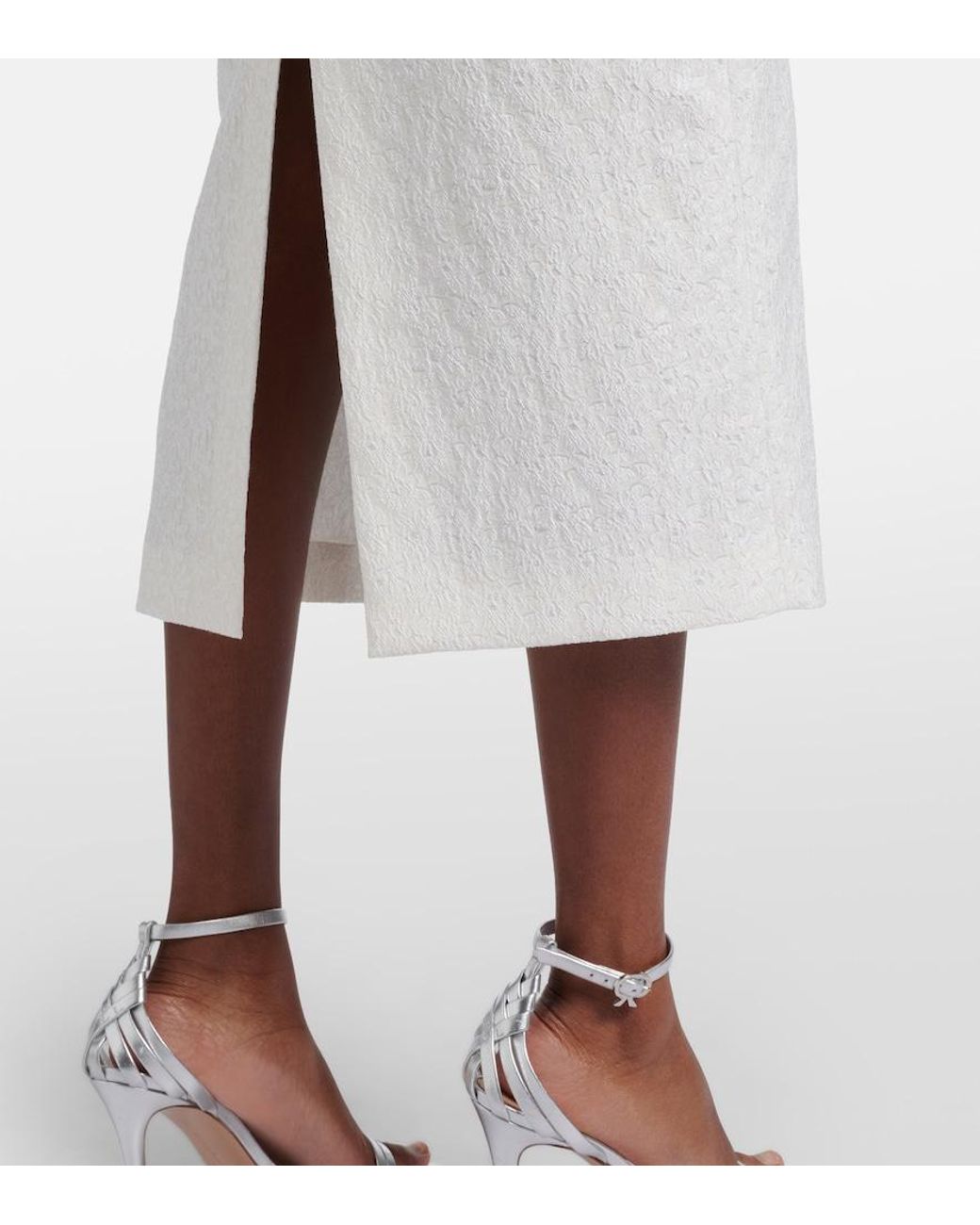 Max Mara White Elegante Quiz Floral Cocktail Dress