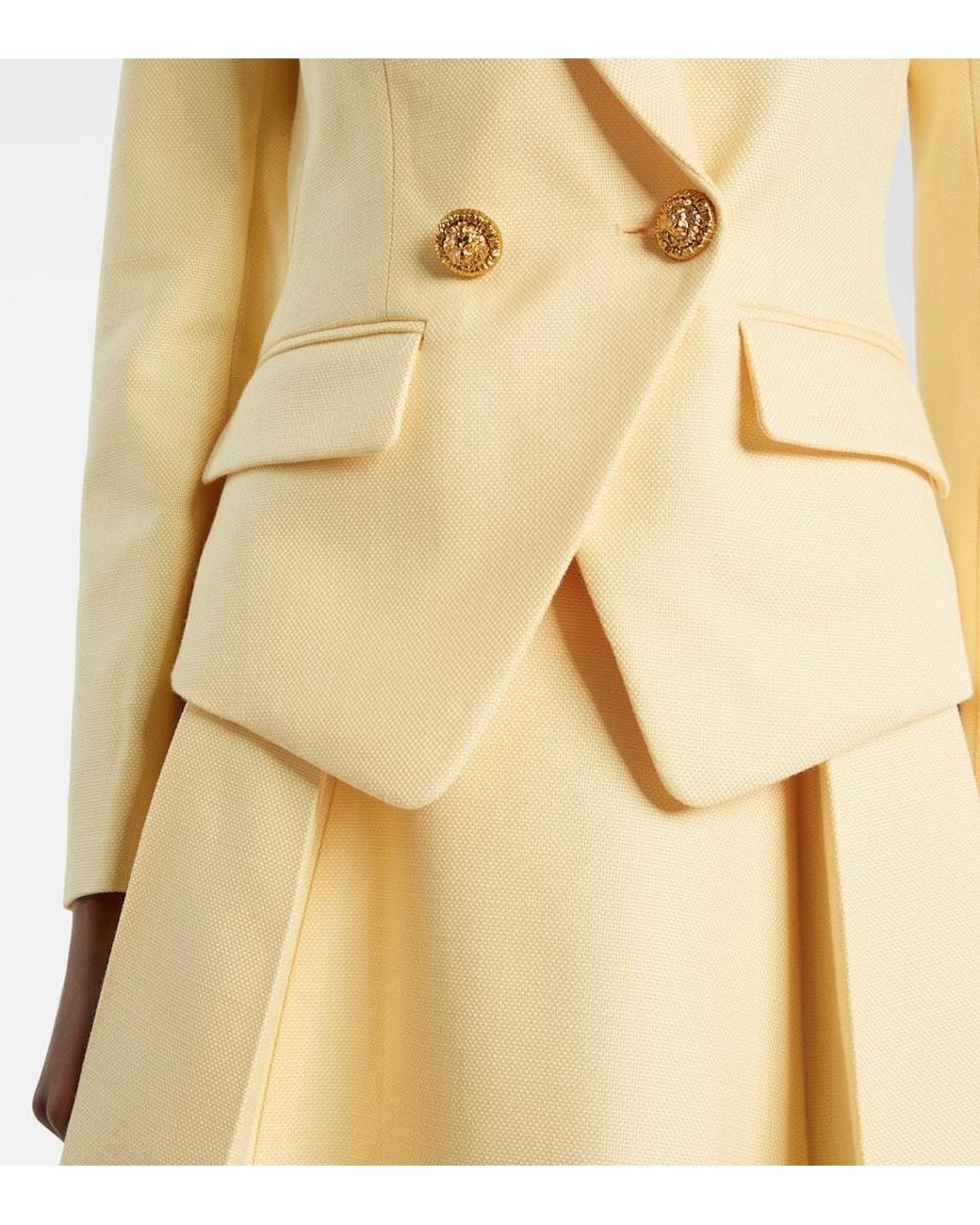 Balmain Natural 2-Buttons Natte Blazer Jacket