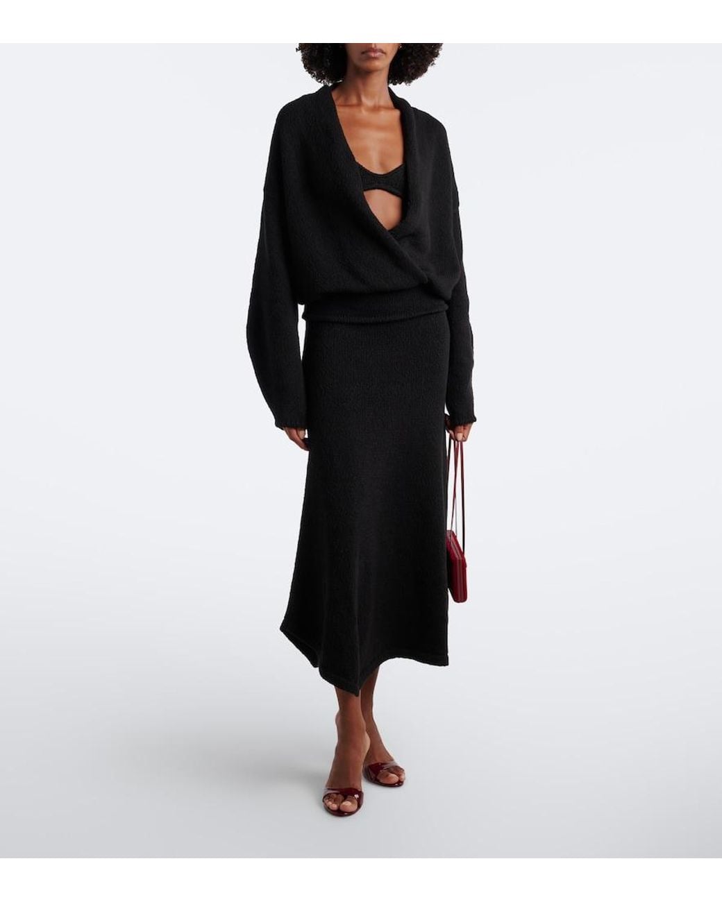 AYA MUSE Black Kena Wrap Cotton Top