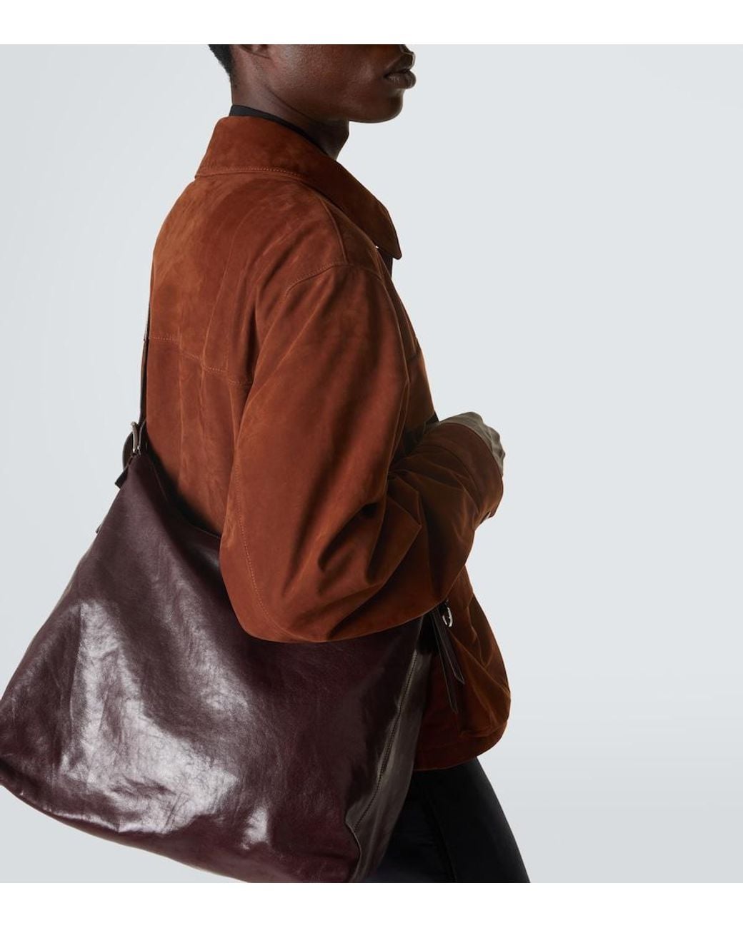 Lemaire Brown Leather Shoulder Bag for men