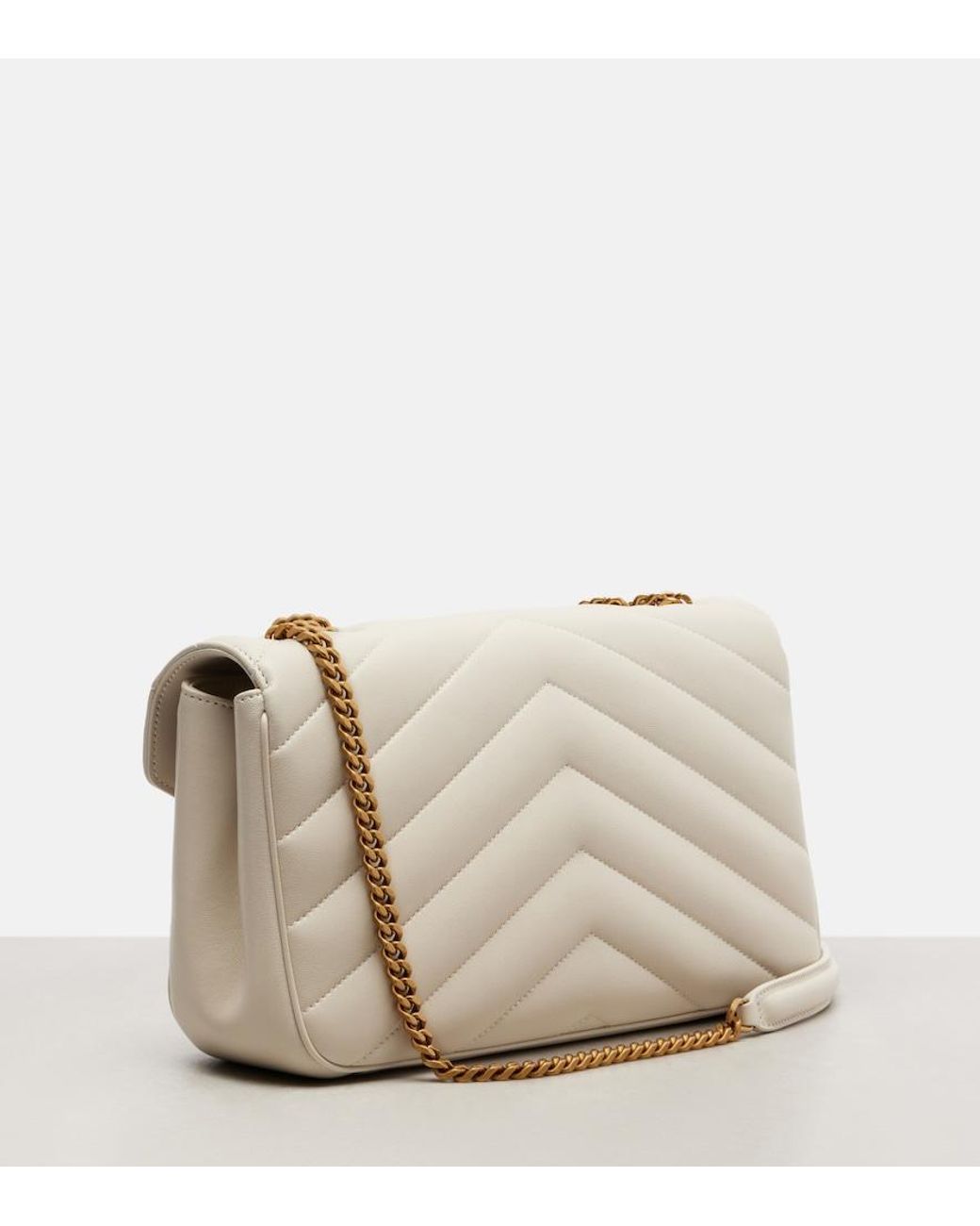 Saint Laurent Natural Loulou Medium Leather Shoulder Bag
