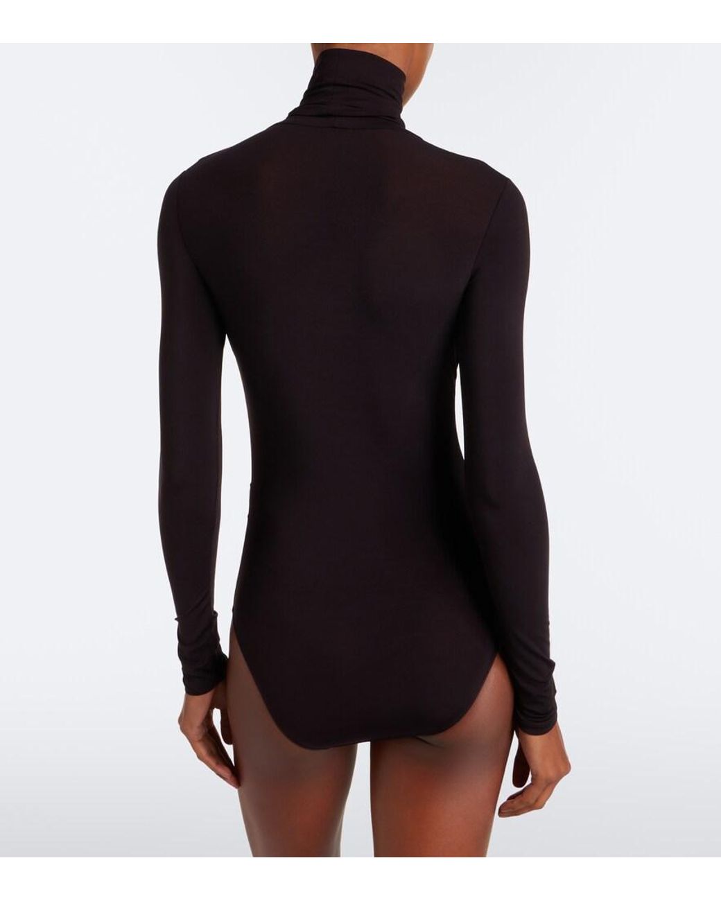 The Row Black Basile Jersey Turtleneck Bodysuit