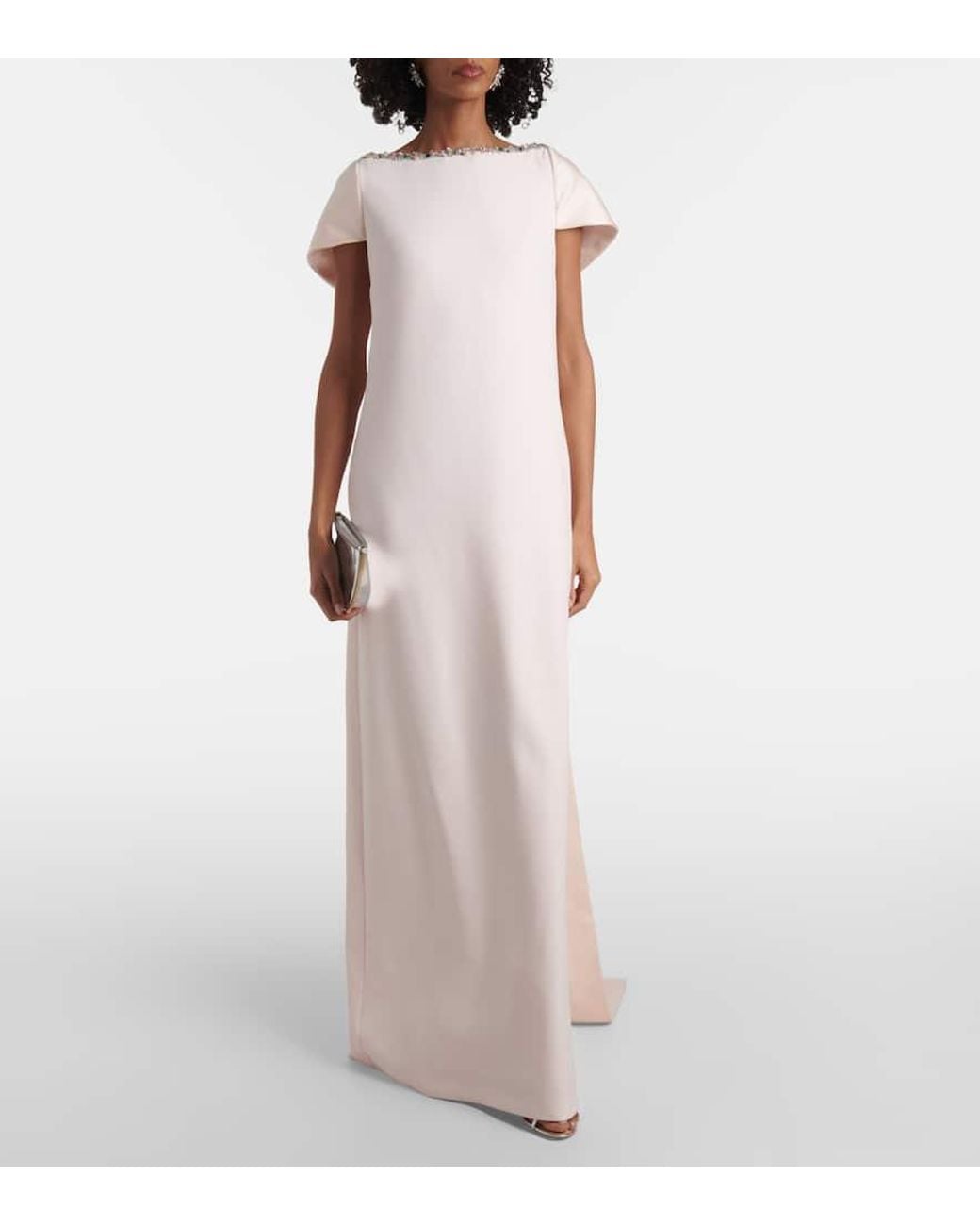 Safiyaa Sallie Embellished Crepe And Satin Gown in Pink | Lyst