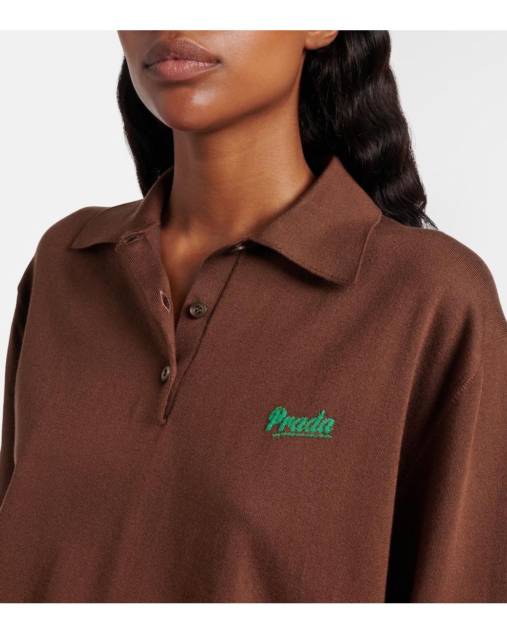 Pullover Polo di Prada in Brown