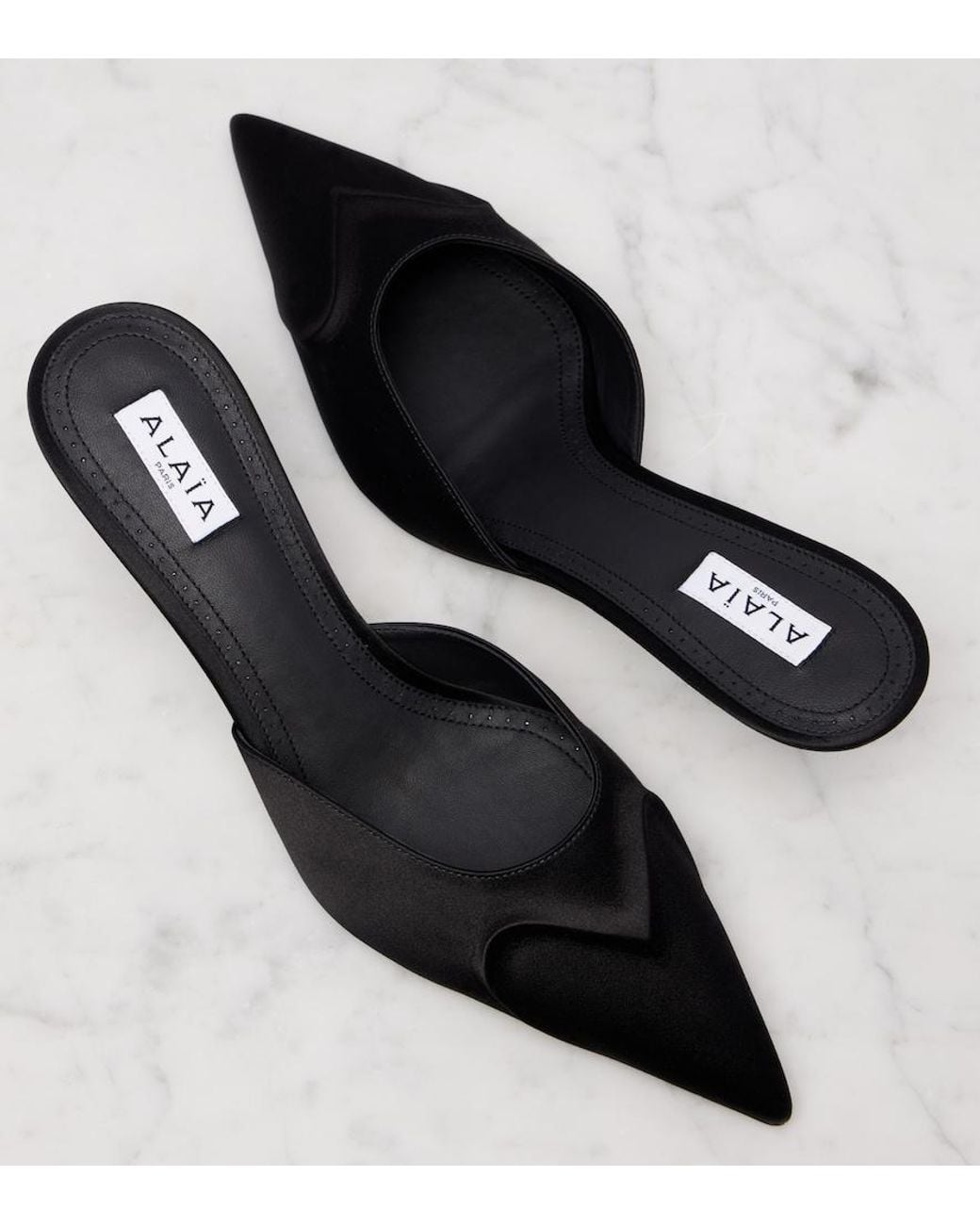 Alaïa Blue Le Cour 3D 55 Satin Mules