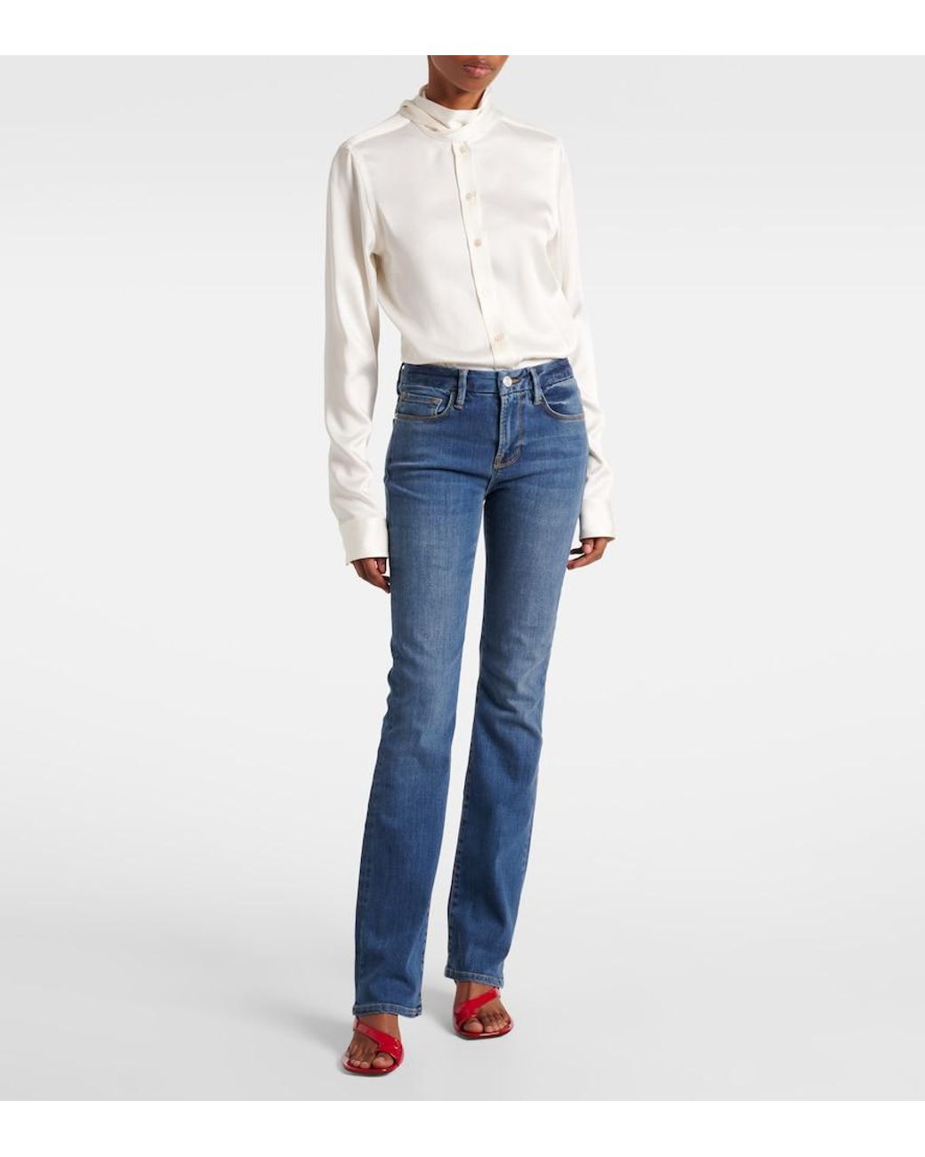 FRAME Blue Le Mini Boot Mid-Rise Jeans