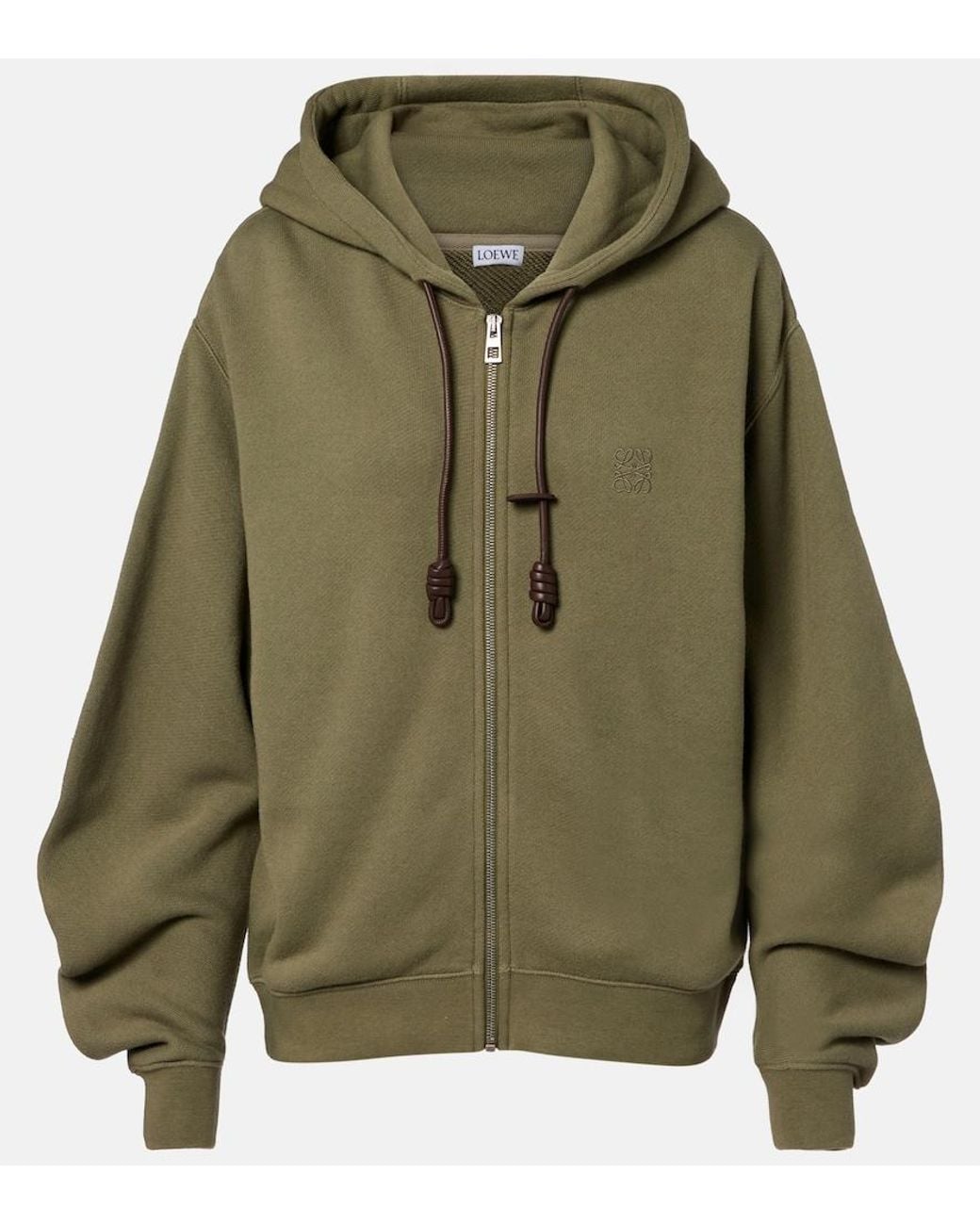 Loewe Green Flamenco Cotton And Cashmere Zip-Up Hoodie