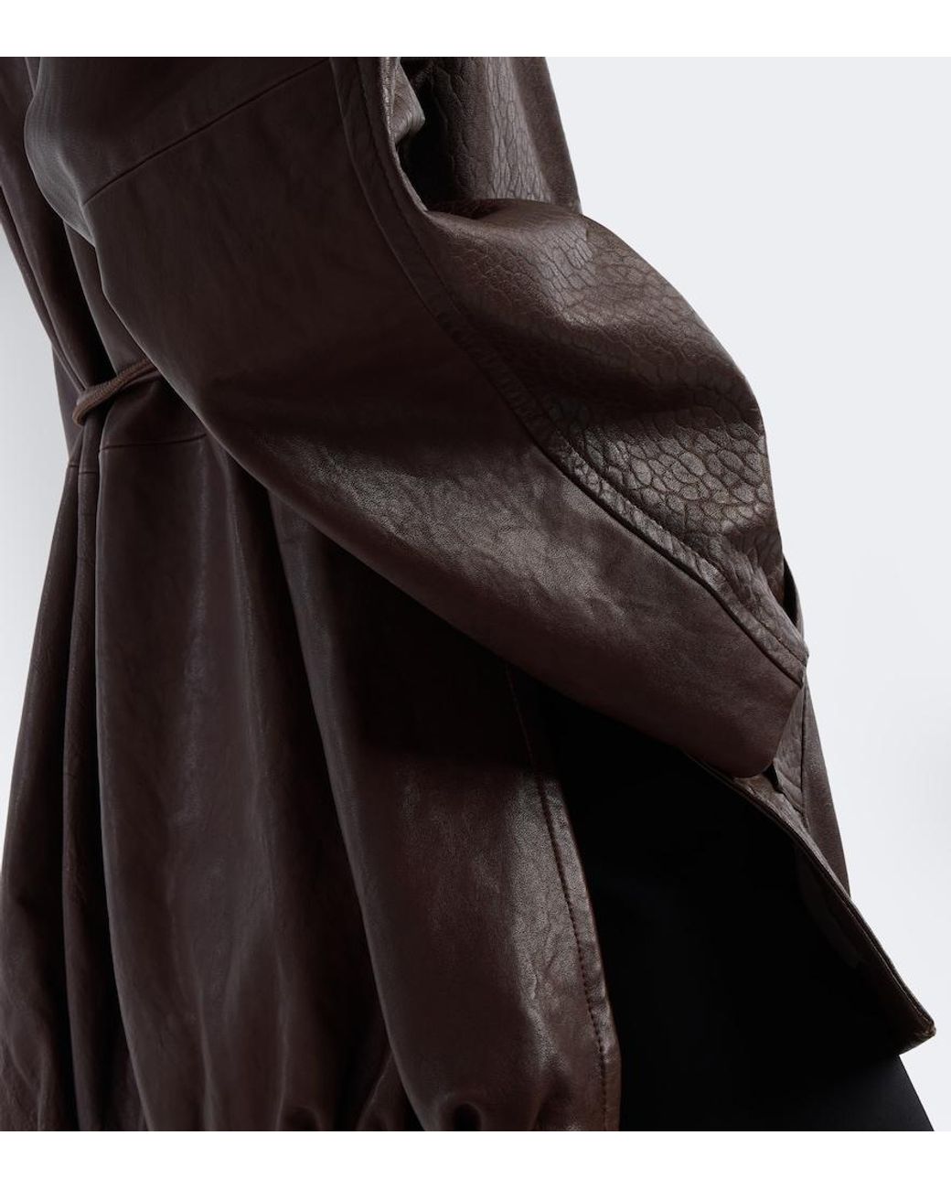 Sportmax Brown Belted Leather Jacket