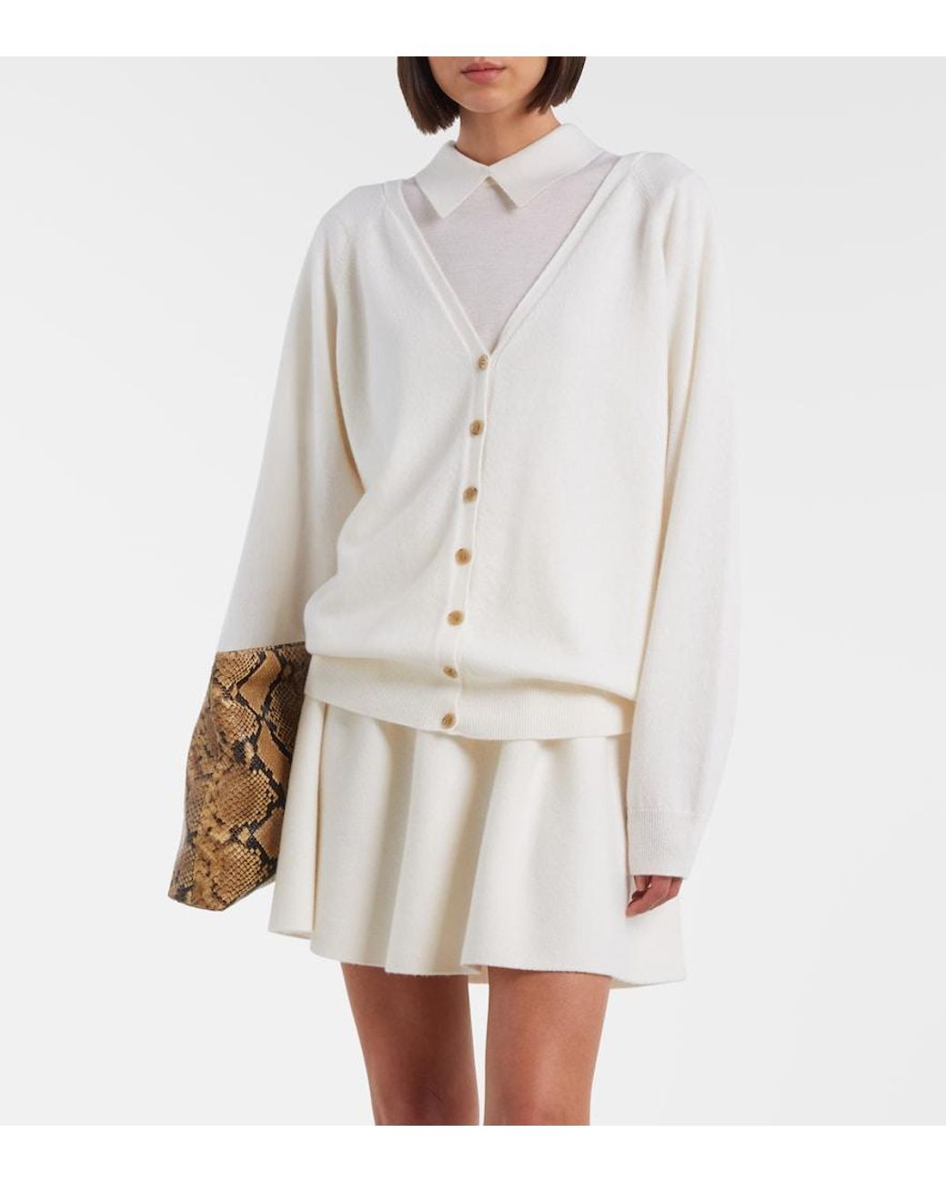 Lisa Yang White Jiani Cashmere Cardigan