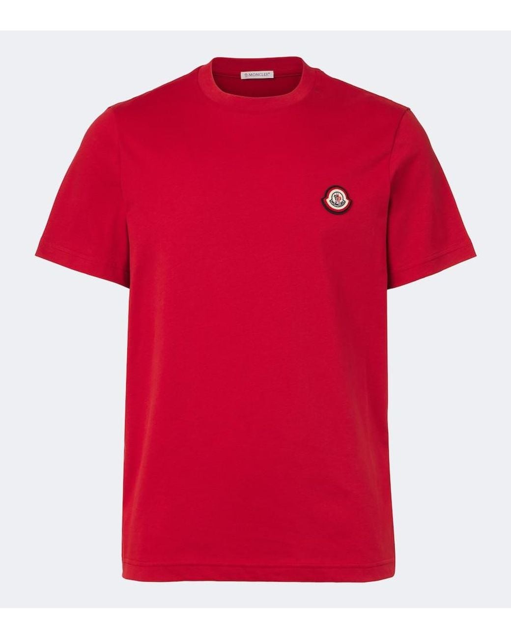 Moncler Red Cotton Jersey T-Shirt for men