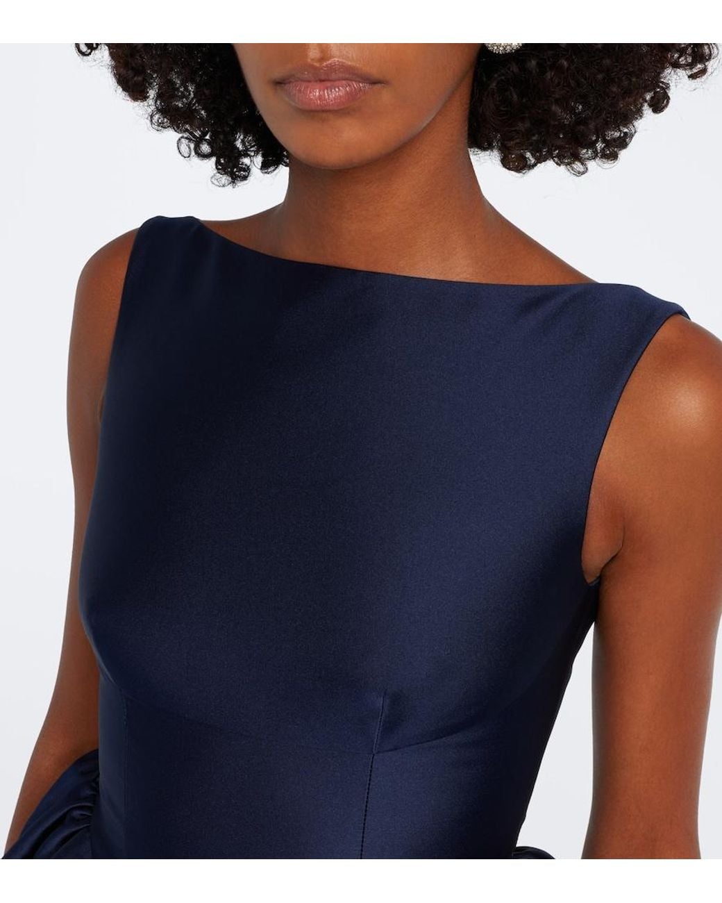 Roland Mouret Blue Peplum Taffeta Cocktail Dress