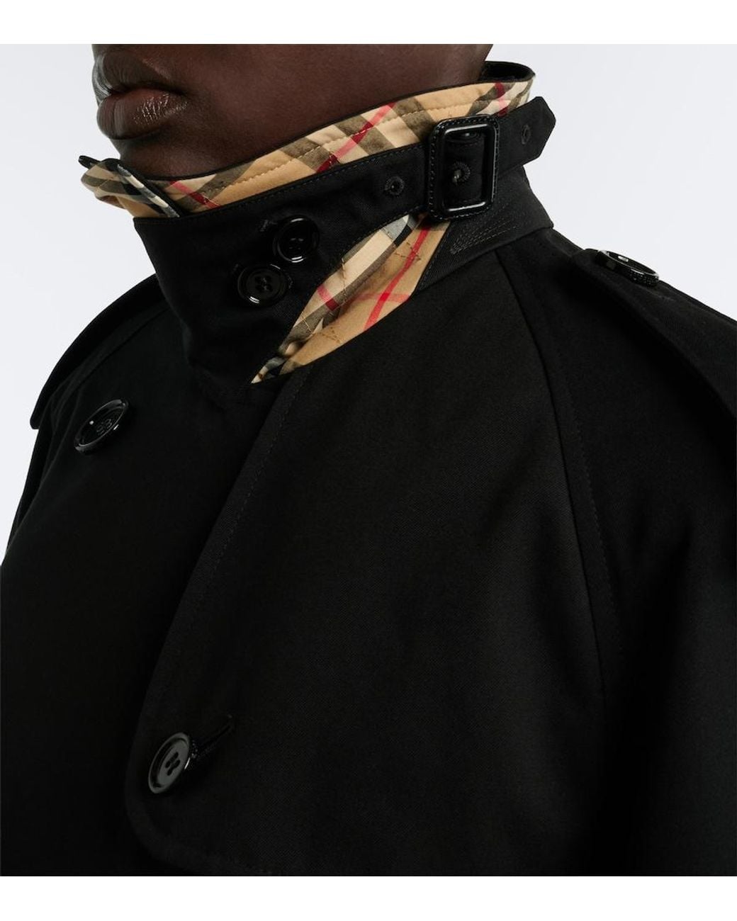 Burberry Black Double-Breasted Cotton Gabardine Jacket