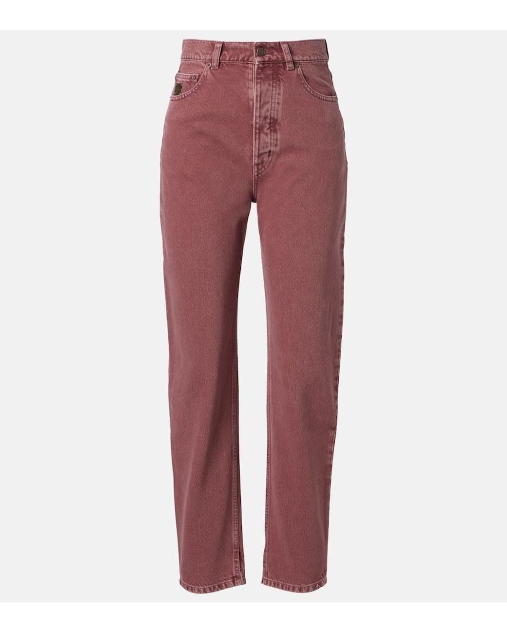 Chloé Red Mid-Rise Straight Jeans