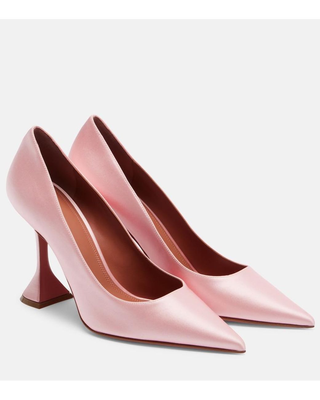 AMINA MUADDI Pink Ami Satin Pumps