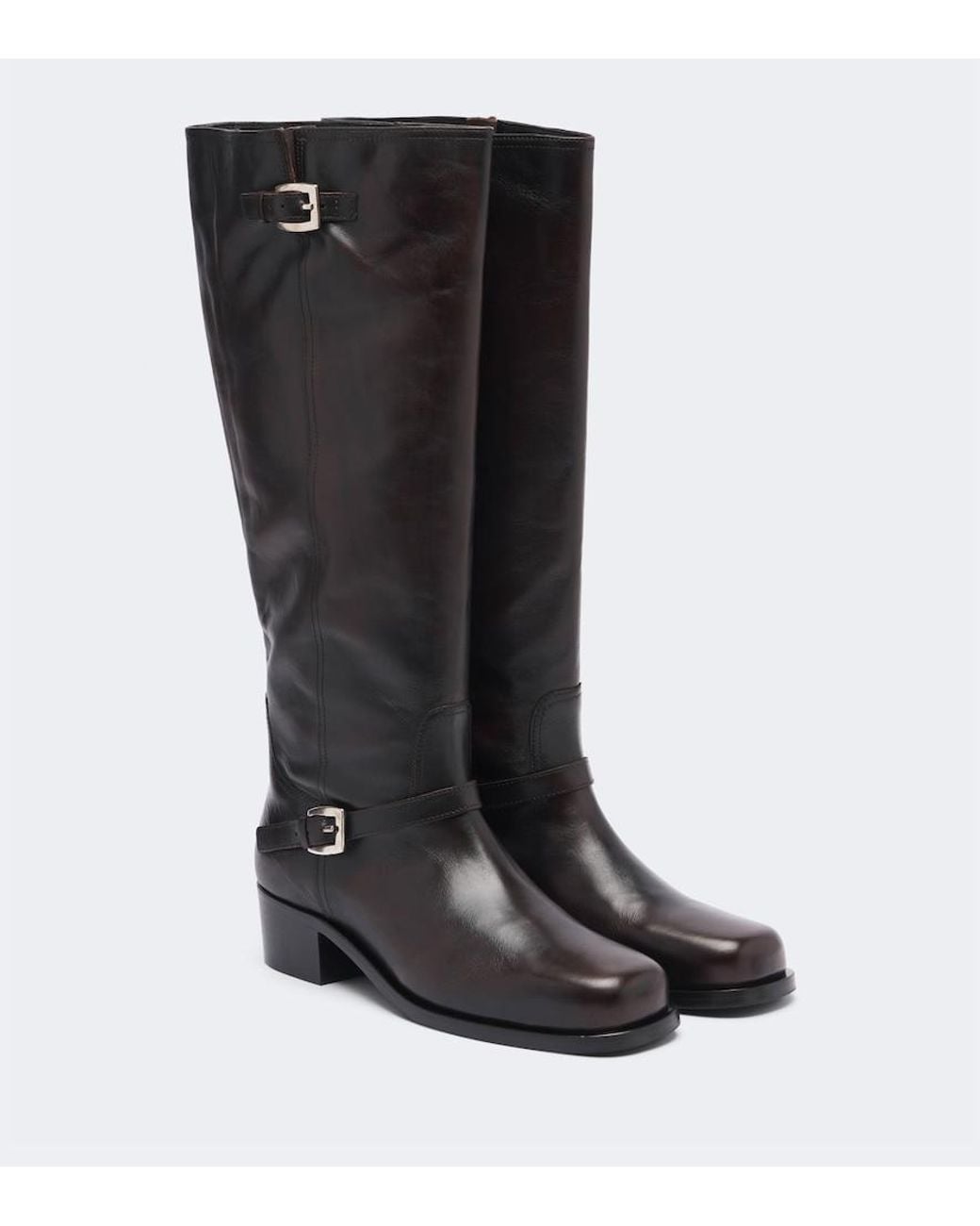 Staud Black Brooklyn Leather Knee-High Boots