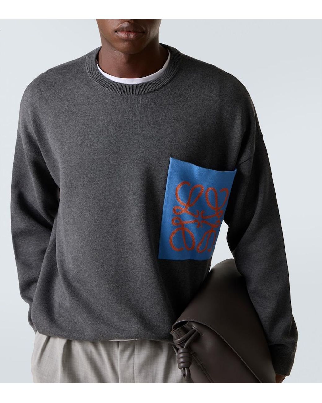 Loewe Gray Anagram Sweater for men