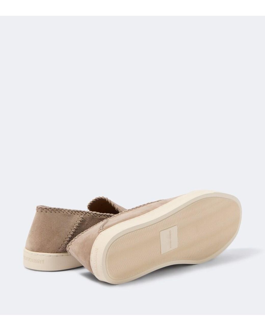 Giorgio Armani Natural Suede Slip-On Shoes for men