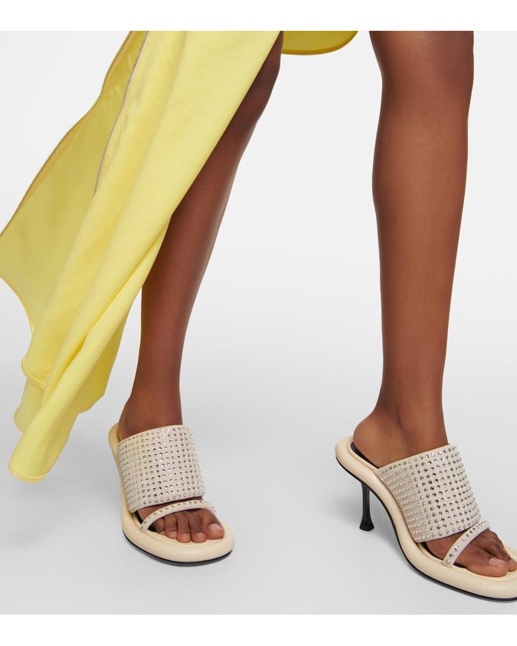 J.W. Anderson Natural Bumper Tube Embellished Leather Sandals